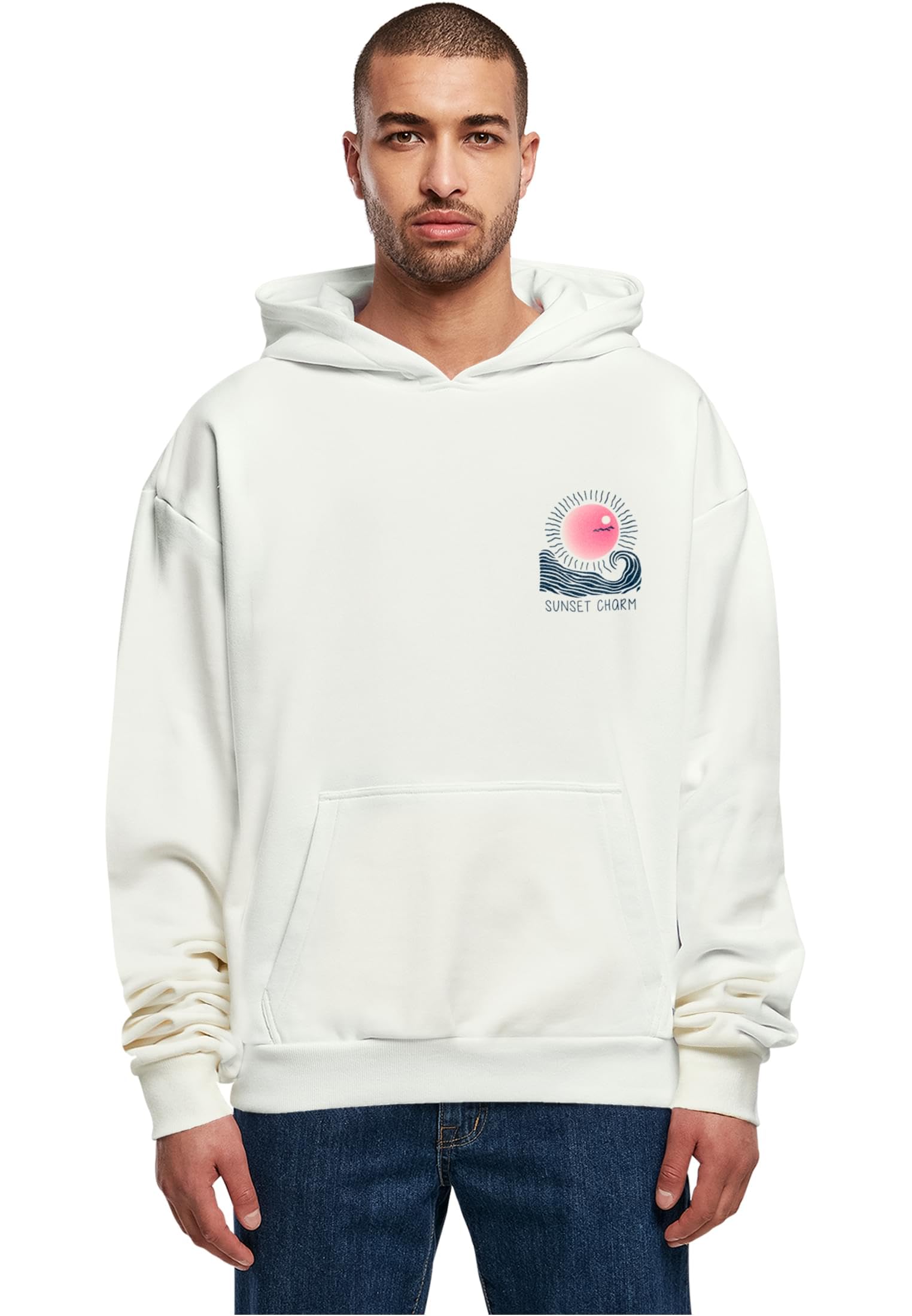 Sweat-shirt à capuche homme MERCHCODE Mp0008529-sunset Charm pull oversize décontracté - 6