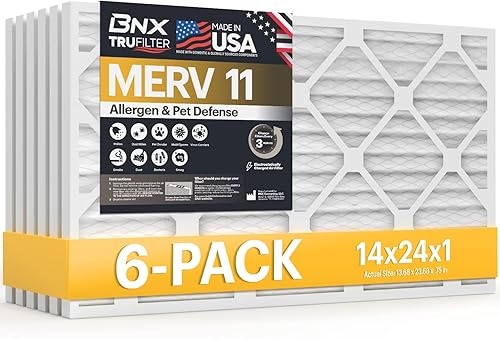 Miniatura 53 de BNX TruFilter - Filtro de aire 14 x 25 x 1 MERV 8, electrostático plisado para defensa contra polvo y mascotas, para aire acondicionado, HVAC