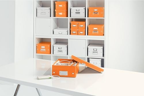 Vista 106 de Leitz Caja de almacenamiento A5, rango de clic y tienda 60430001 - Caja de almacenamiento pequeña, blanca A5 Azul (Ice Blue)