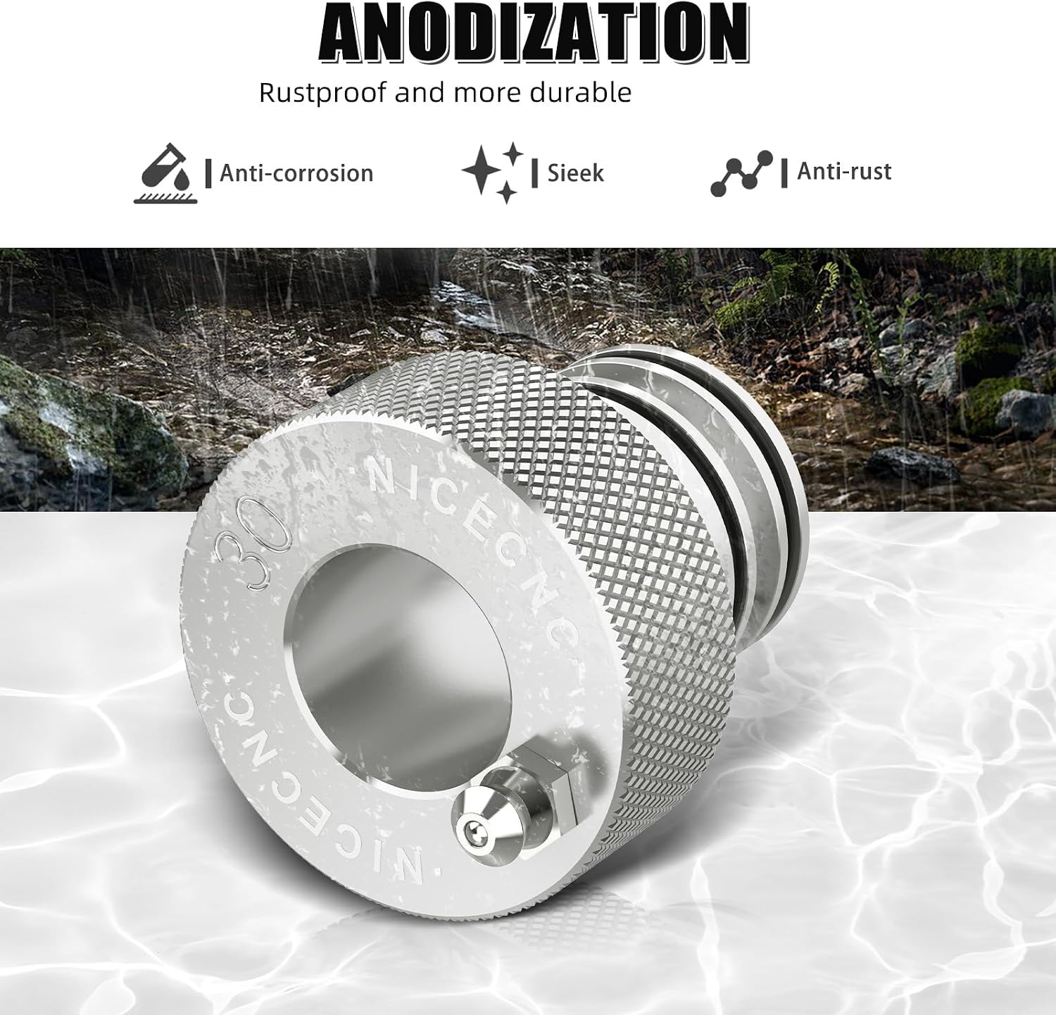 NICECNC Silver Aluminum Wheel Bearing Greaser Tool 30MM Compatible with Can Am Outlander 1000 2012-2015, Renegade 1000 2012-2015