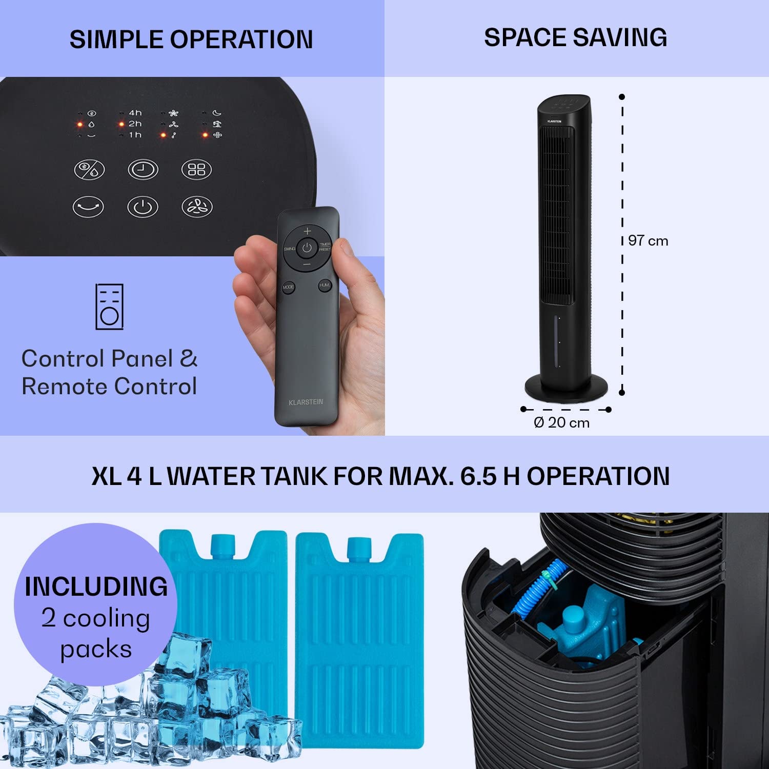 Klarstein mobiele airconditioner met luchtafvoerslang, 5-in-1