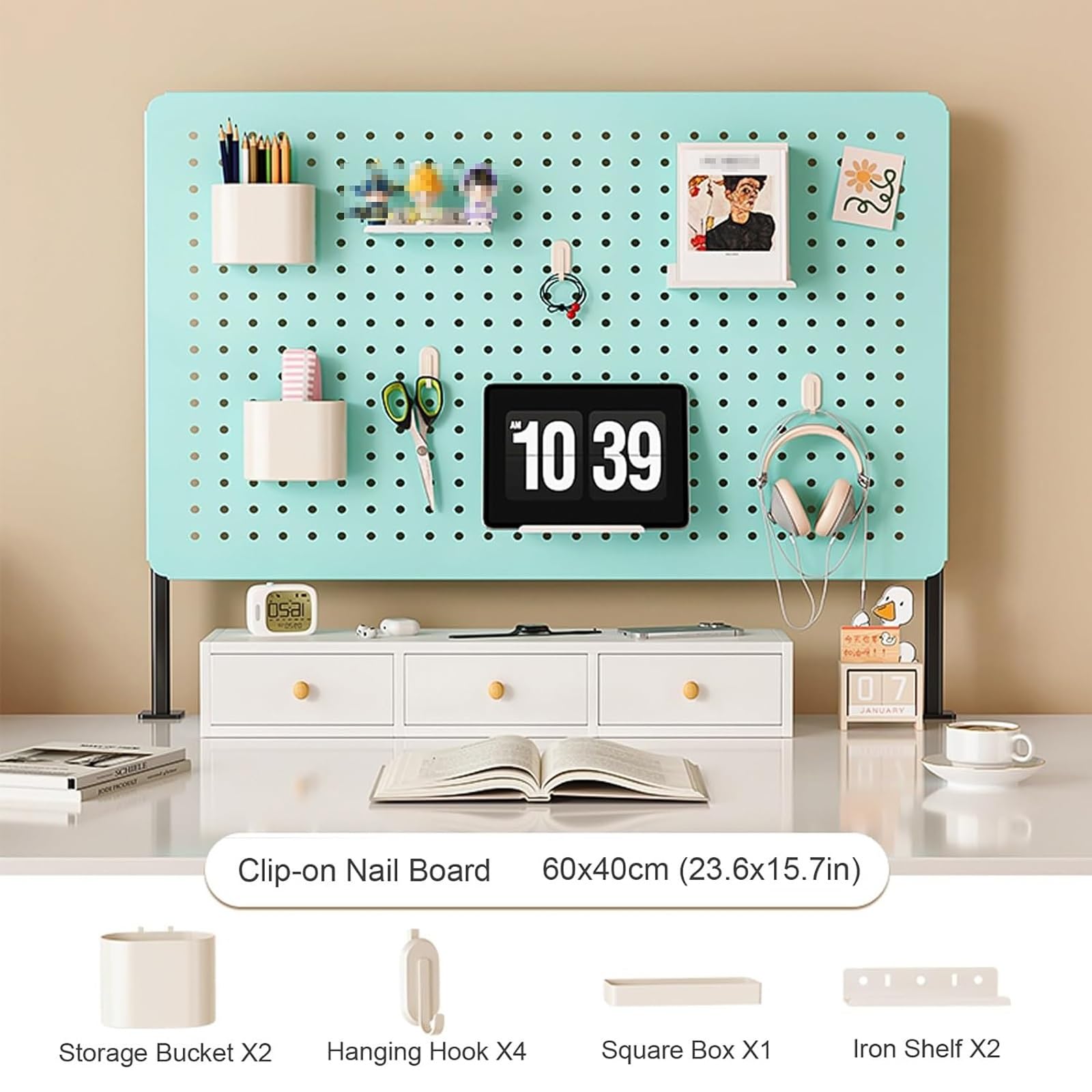 Zestaw organizerów Pegboard – wszechstronne rozwiązanie do przechowywania na biurko, do domowego biura, kuchni i gabinetu, oszczędzająca miejsce konstrukcja dla wydajnej organizacji