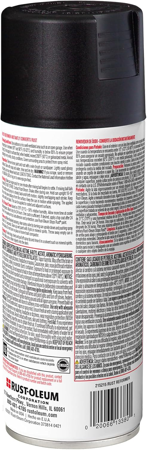 Rust-Oleum 215215-6PK Stops Rust Rust Reformer Spray, 10.25 oz, Black, 6 Pack