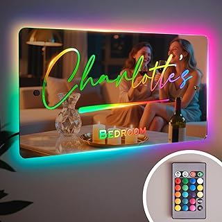 12 Bedroom Dressing Mirror Ideas for Light Space and Elegance 127 Personalized Name Mirror, Light Up LED Wall Decoration, Bedroom Livingro...