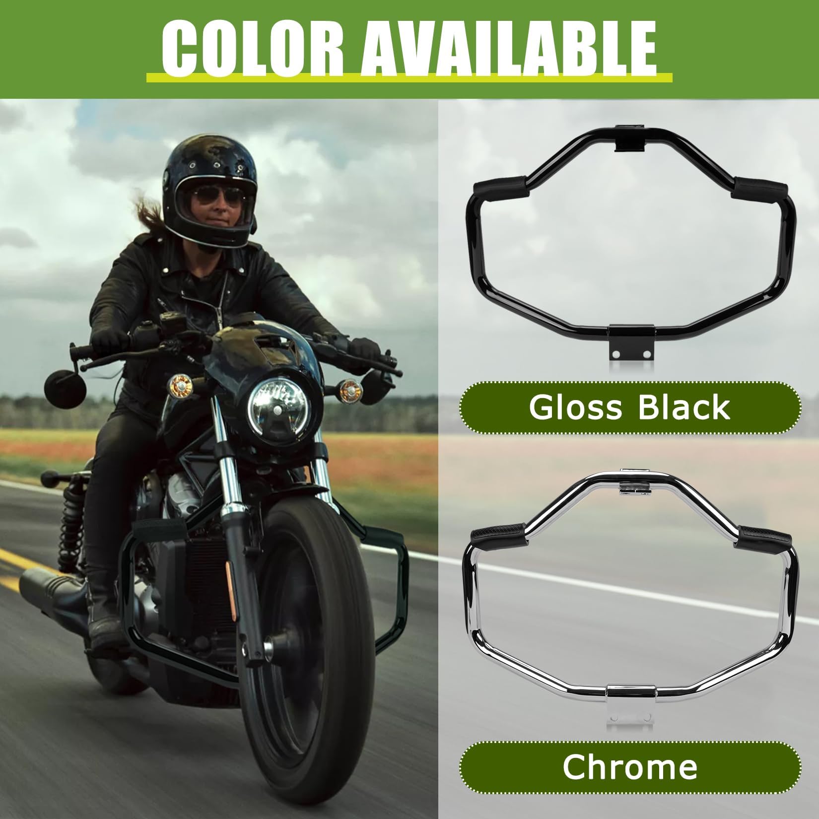 Psler Crash Bar Engine Guards For Sportster 1200 Custom XL1200C 2004-2023; Iron 883 XL883N 2009-2023; Roadster XL1200R '04-08; Forty Eight XL1200X '10-15( Black - View #2