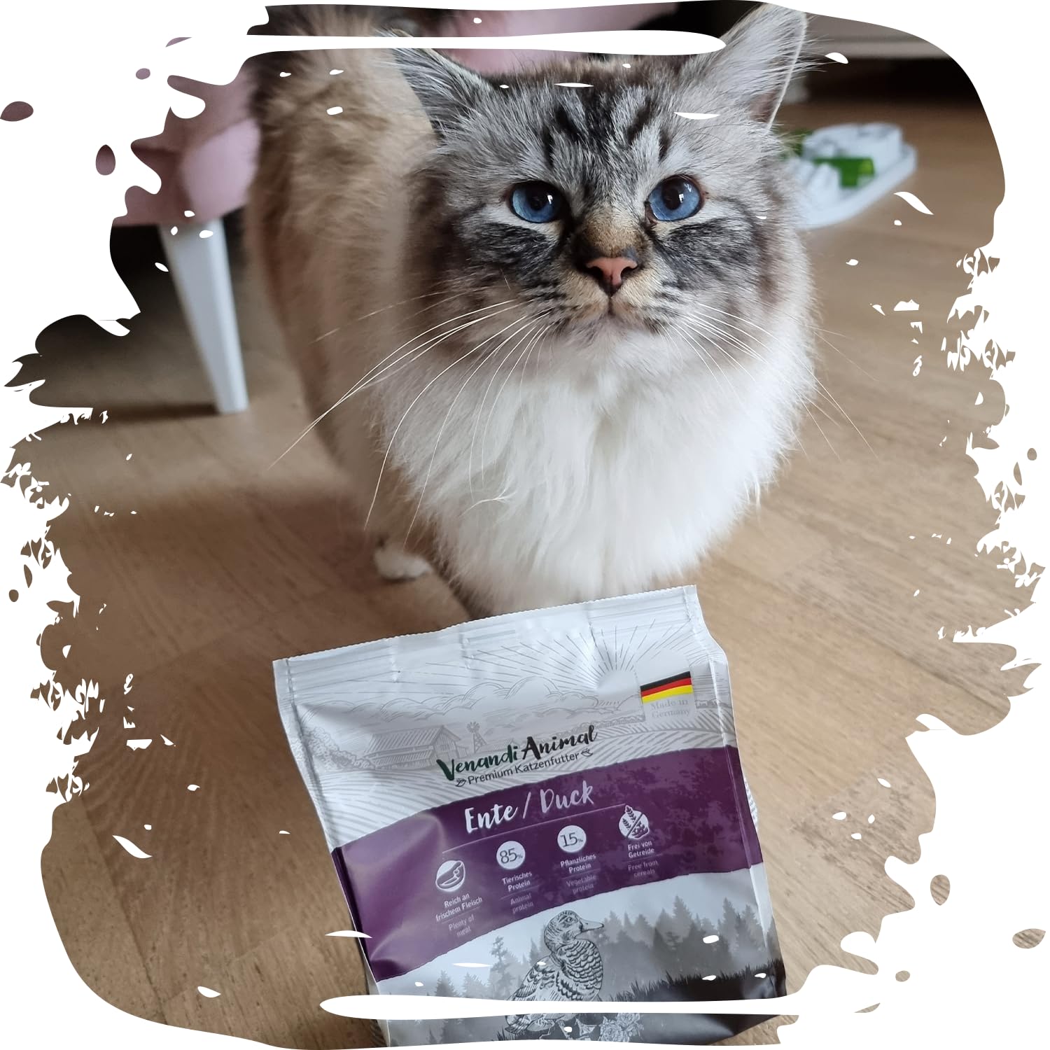 Venandi Animal Premium Trockenfutter für Katzen, Ente 4x1,5 kg, getreidefrei mit viel frischem Fleisch, 1.5 kg