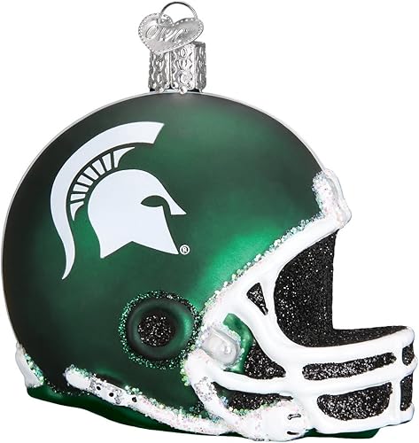 Miniatura 10 de Old World Christmas Michigan State University Spartans - Adornos de vidrio soplado para banderín de árbol de Navidad