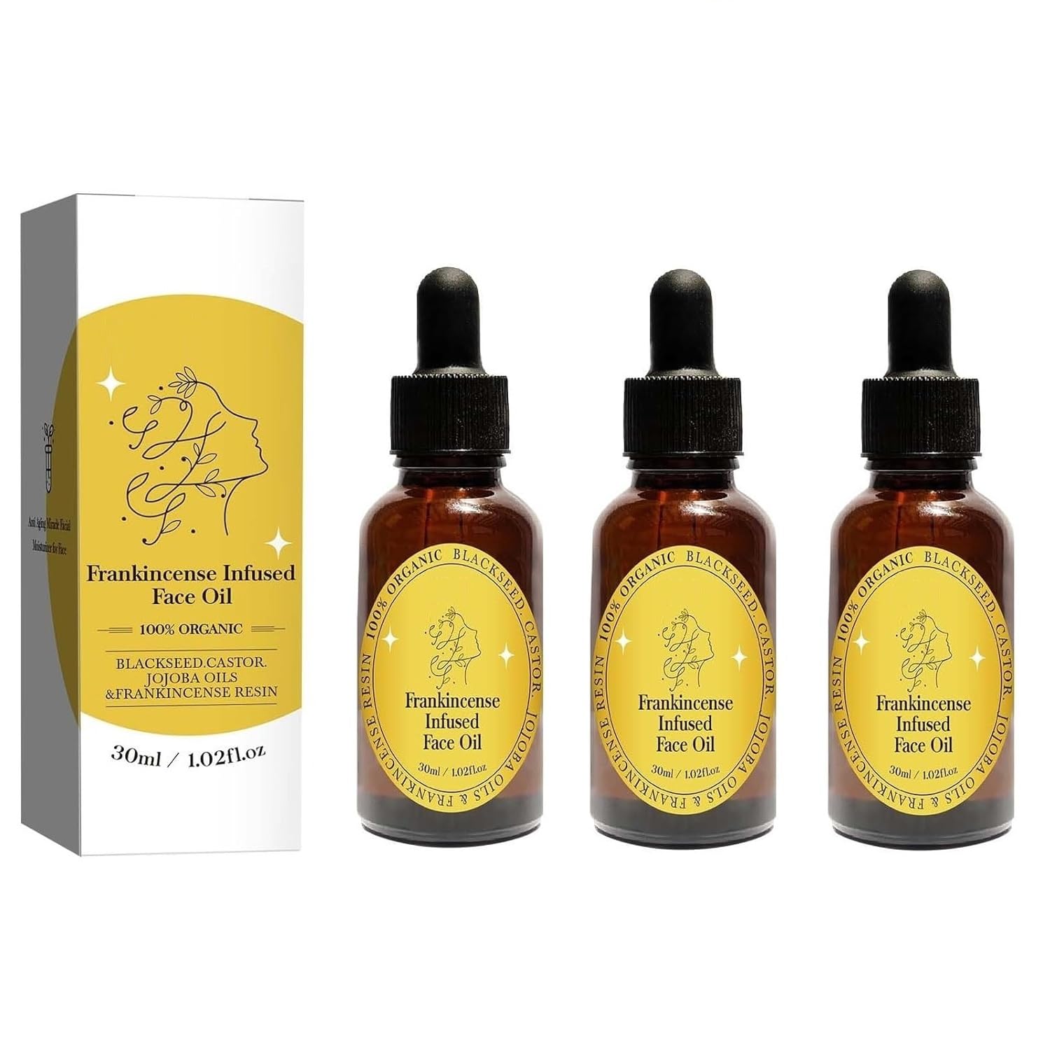 Amazon.com: ﻿3 Pcs Frankincense Resin Oil for Face, Infused