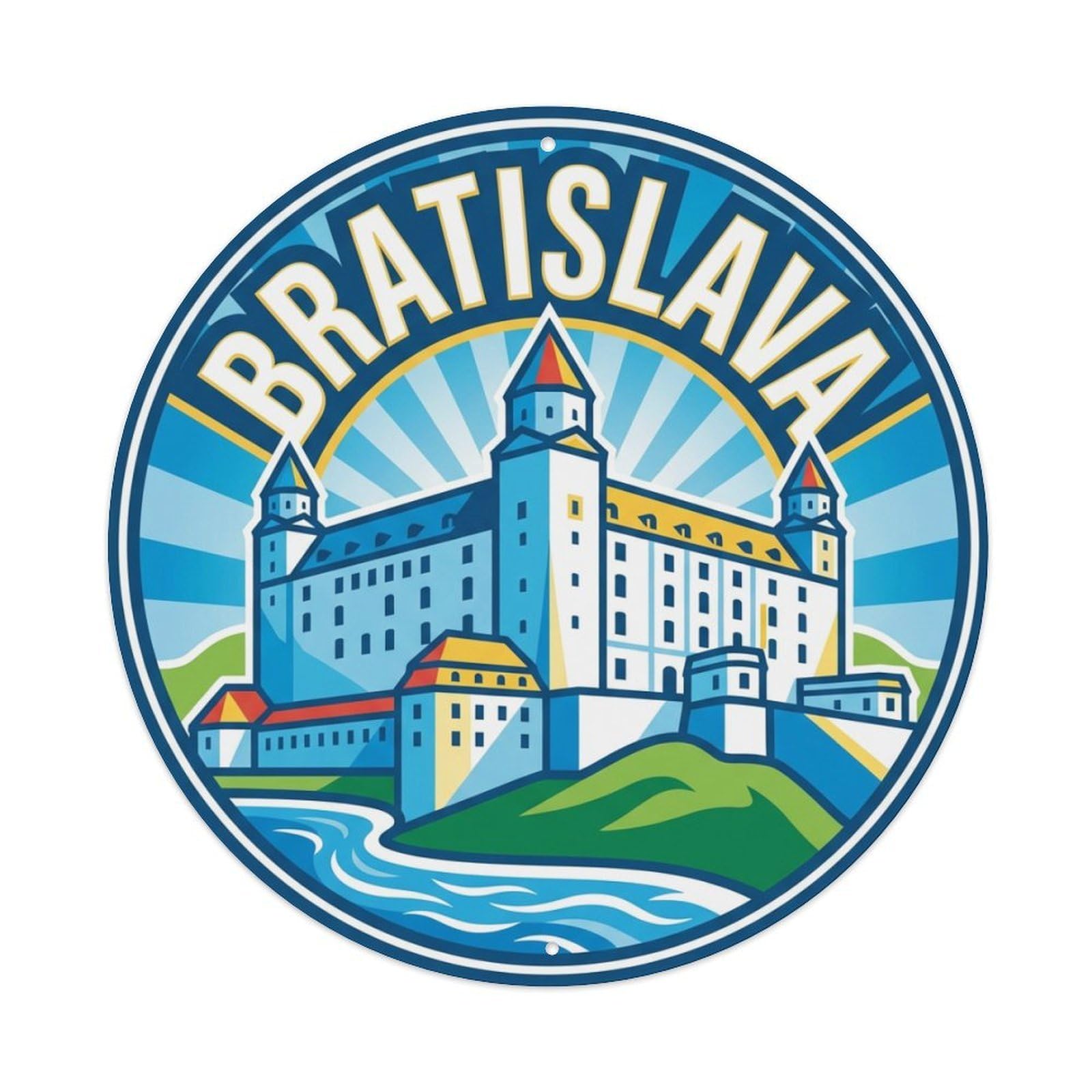 Metal Tin Sign Vintage Travel Slovakia Bratislava