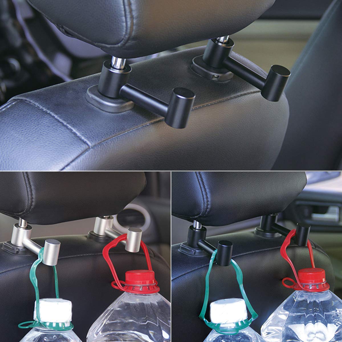 SANON 1 Pc Voiture Appui-Tête Barre Crochet en Alliage D'aluminium Manteau Sac D'épicerie Cintre Stockage Organisateur Titulaire