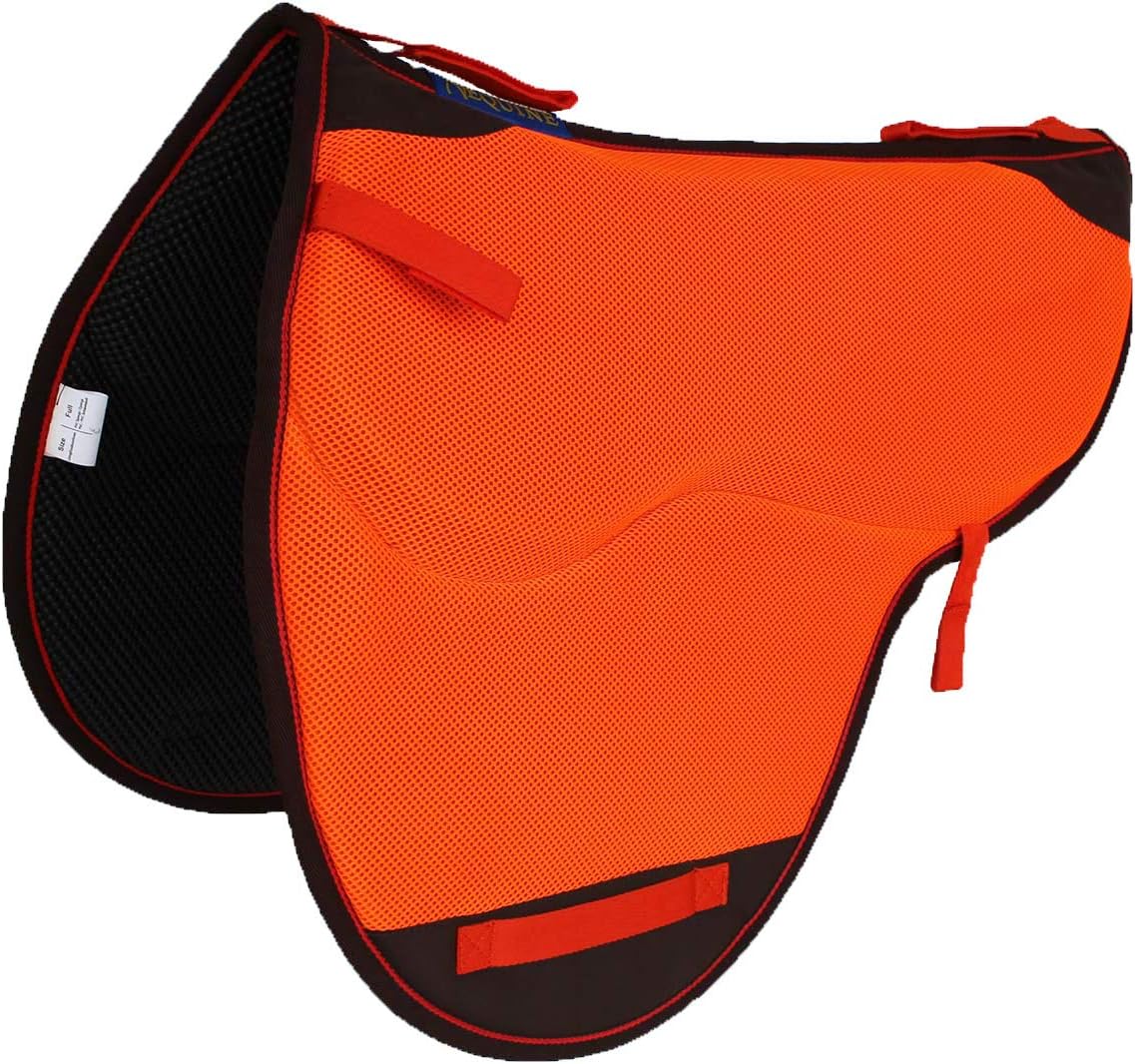 Horse English Endurance Treeless Non-Slip Neoprene Saddle Pad Orange 6405OR