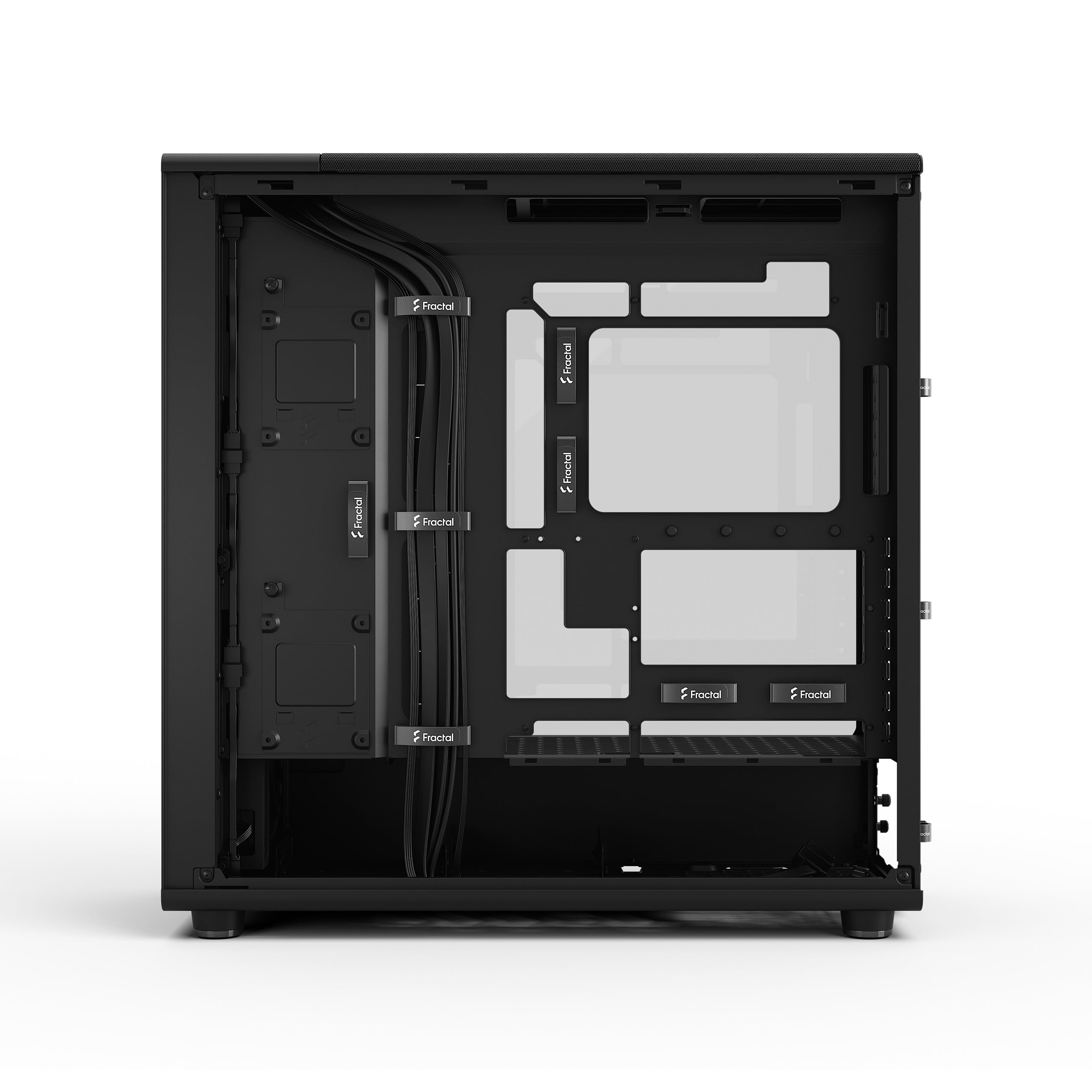 Fractal Design North XL Momentum Black - Glass Side Panel - Genuine Blackened Oak Wood Front - High Airflow PC Gaming Case - Three powerful 140mm Momentum Fans Included - ATX/E-ATX Support