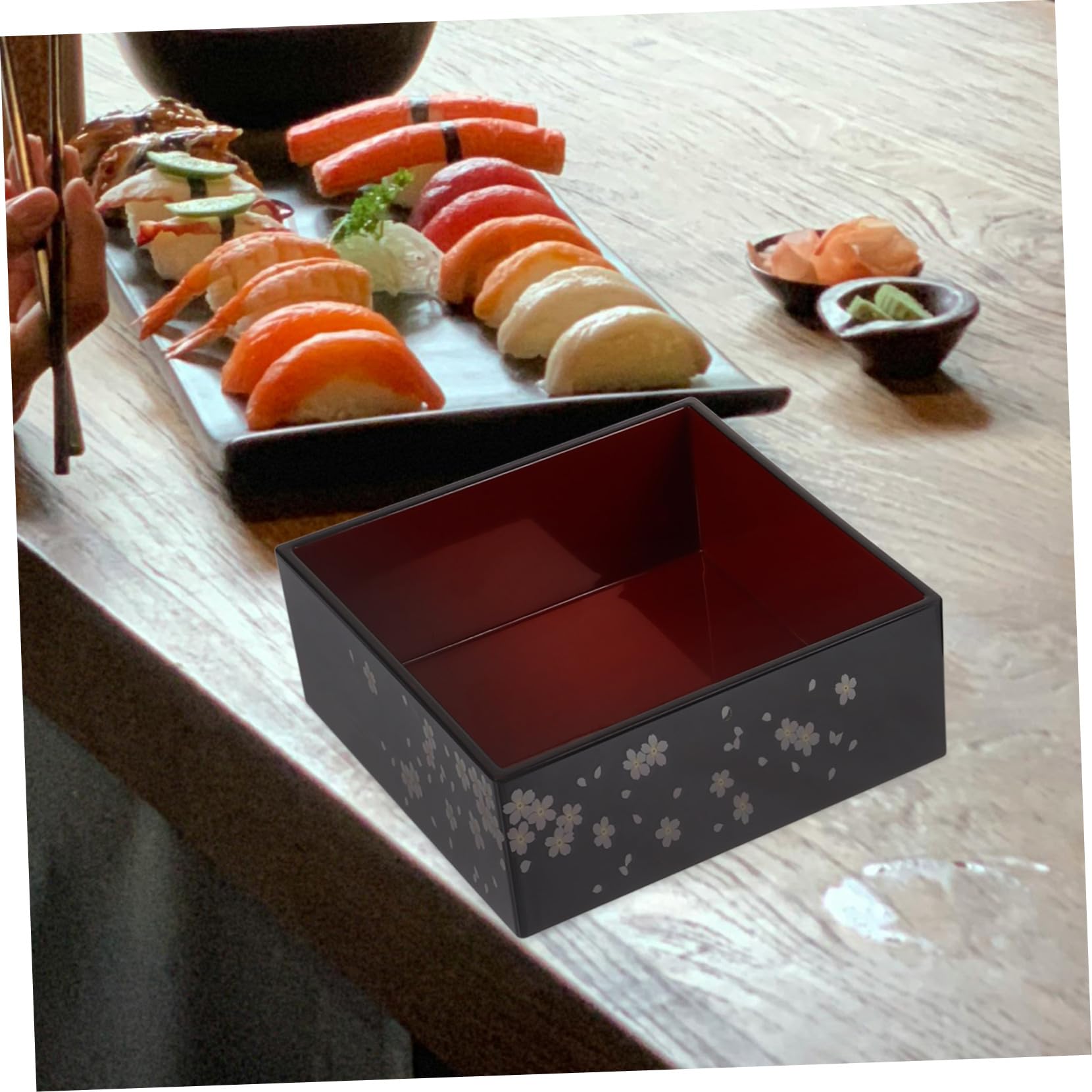 TOPBATHY Boîte Bento Japonaise Couches Motif Sommet Fuji Boîte à Lunch Traditionnelle Pour Sushis Snacks Et Desserts