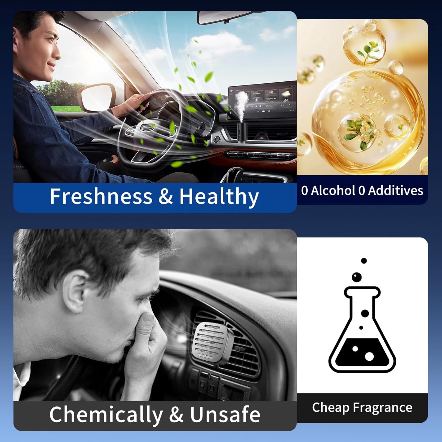 2Pack Car Air Freshener Diffuser, Smart Car Air Freshener, Car Diffuser Air Freshener with Three Adjustable Modes, Car Fresheners Long Lasting - Image 7