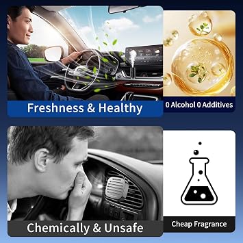 2Pack Smart Car Air Freshener Diffuser,Car Air Freshener, Car Diffuser Air Freshener with Three Adjustable Modes, Car Fresheners Long Lasting