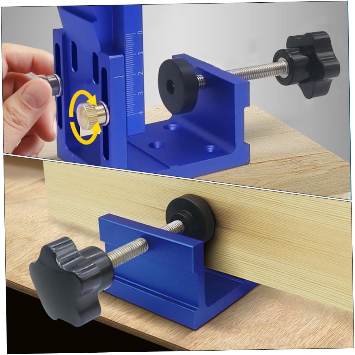 15 Degree Portable for Pocket Hole Jig Pocket Hole System Jig Kit Aluminum Alloy Woodworking Tool 9mm Plug Diameter Random