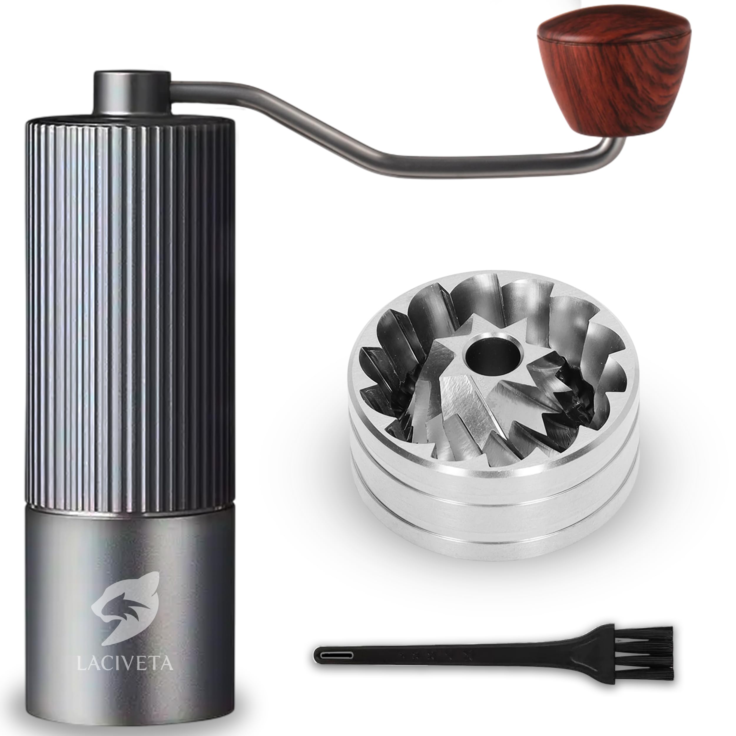 Molinillo Café Manual con Muela Cónica de Acero Inoxidable heptagonal, Molinillo Cafe Manual optimizado, Molino Cafe con Capacidad 20 Gr, Coffee Grinder.