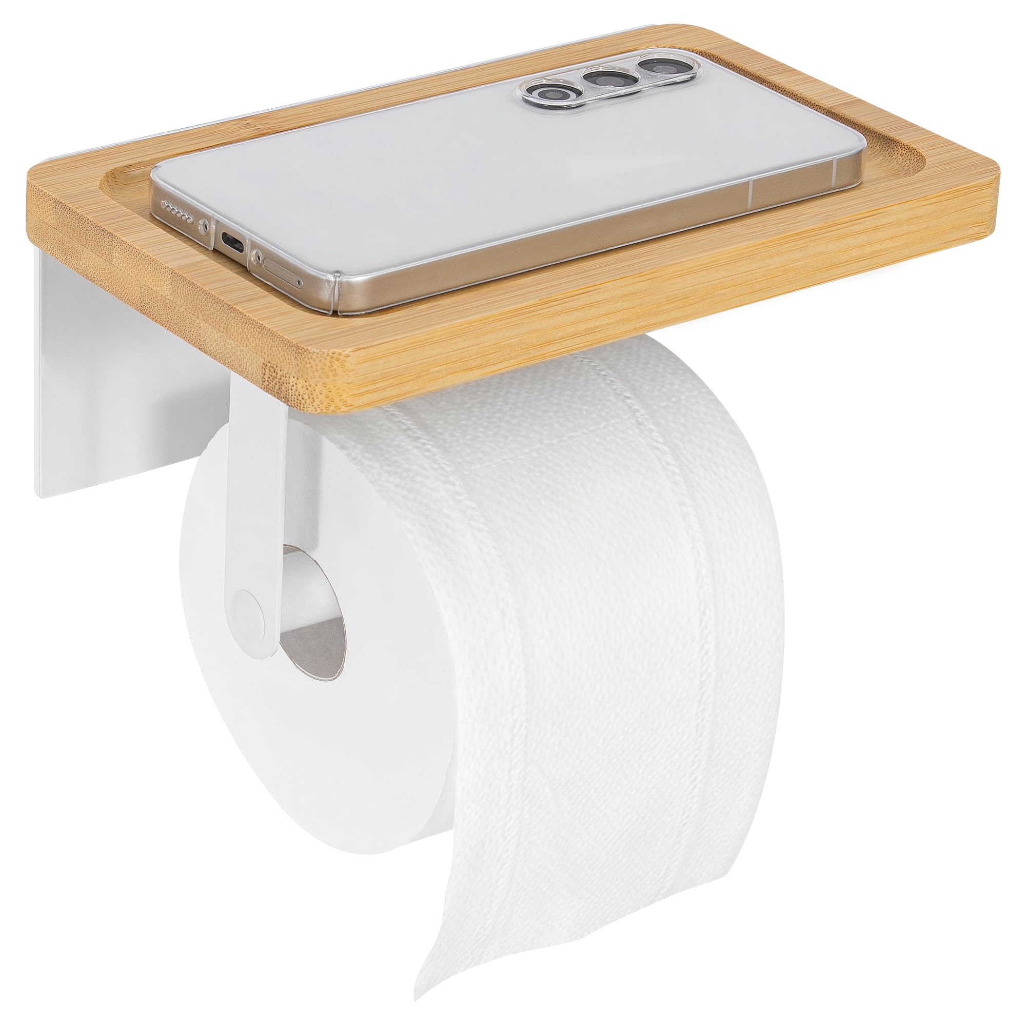 LASUK Toilet Paper Holder, 1 Tier - Holds 1 Roll, White