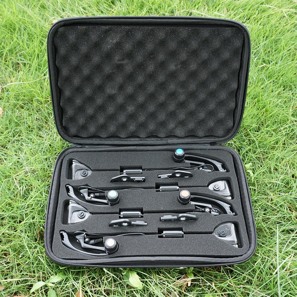 Hirisi Tackle Karpfenangeln Swinger, 4 Stück Schutzhülle, LED Lichter, Edelstahl, Swinger Bissanzeiger Angelzubehör.
