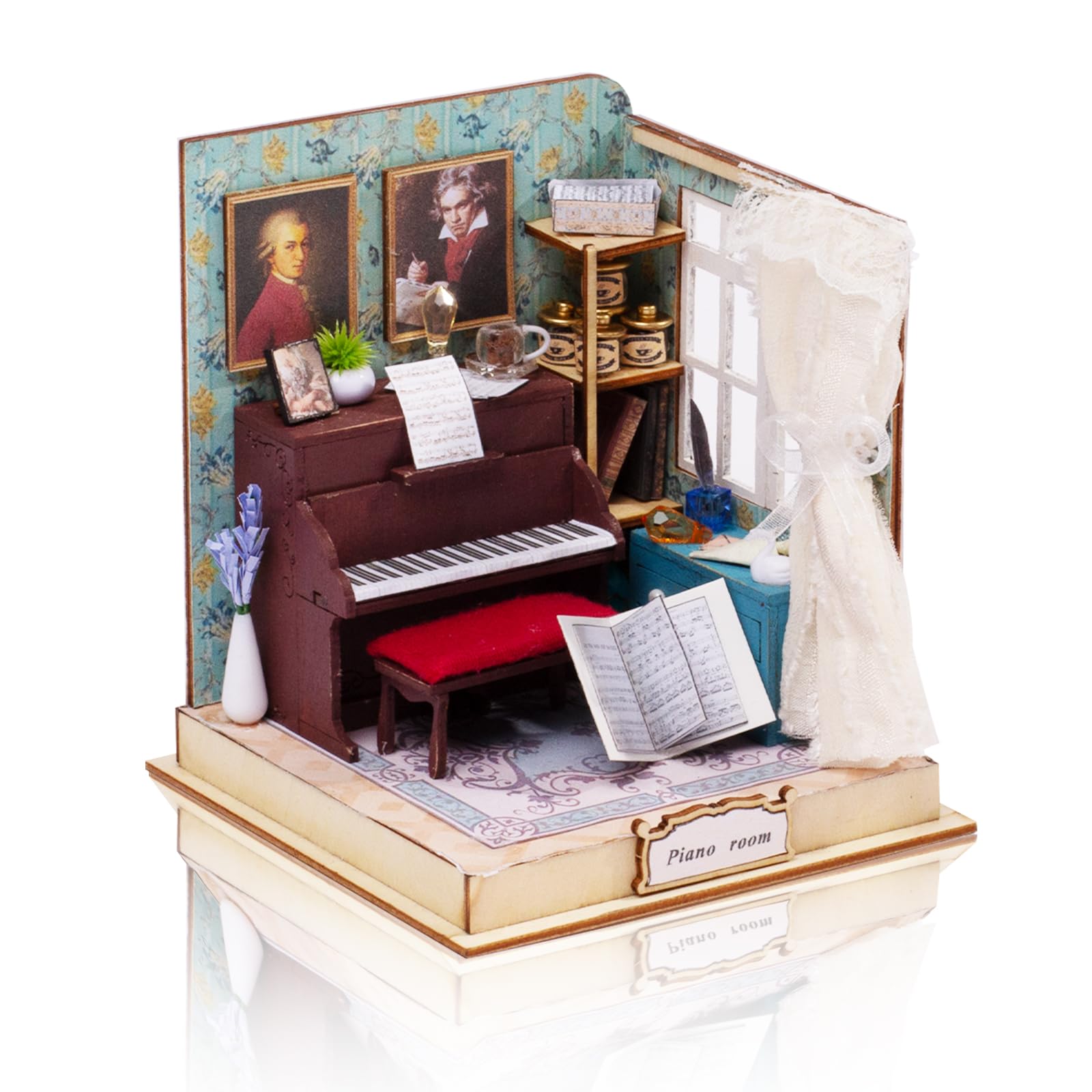 Cuteefun Kit De Casa En Miniatura De Madera Con Música Y Luces – Maqueta 1/24 De Loft Con Muebles, Manualidad DIY Para Adultos Y Adolescentes