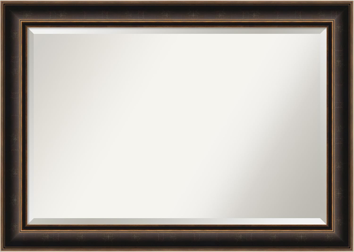 Amanti Art Bronze Wall Mirror 30x42 Villa Oil Rubbed Bronze Rectangle Bathroom Mirror for Wall Decor Living Room, Large Casual Wood Frame, Hangs Horizonally and Vertically, Bathroom Decor, Beveled