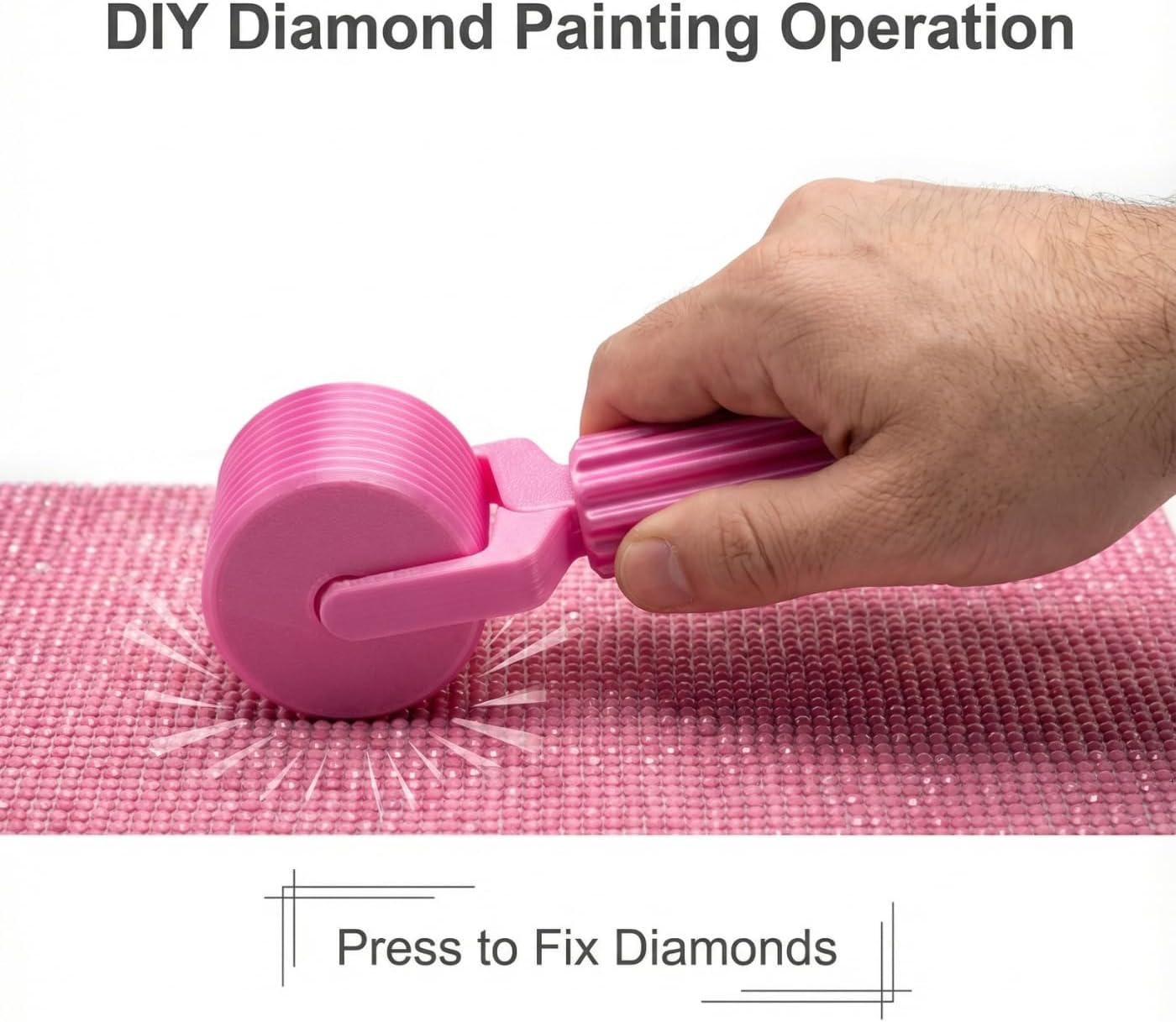 2-Pack Diamond Painting Roller Tool with Sponge Grip – Ergonomic Large & Small Brayer for 5D Diamond Art Accessories – Aesthetic Rainbow Roller for Pressing & Fixing Loose Drills
