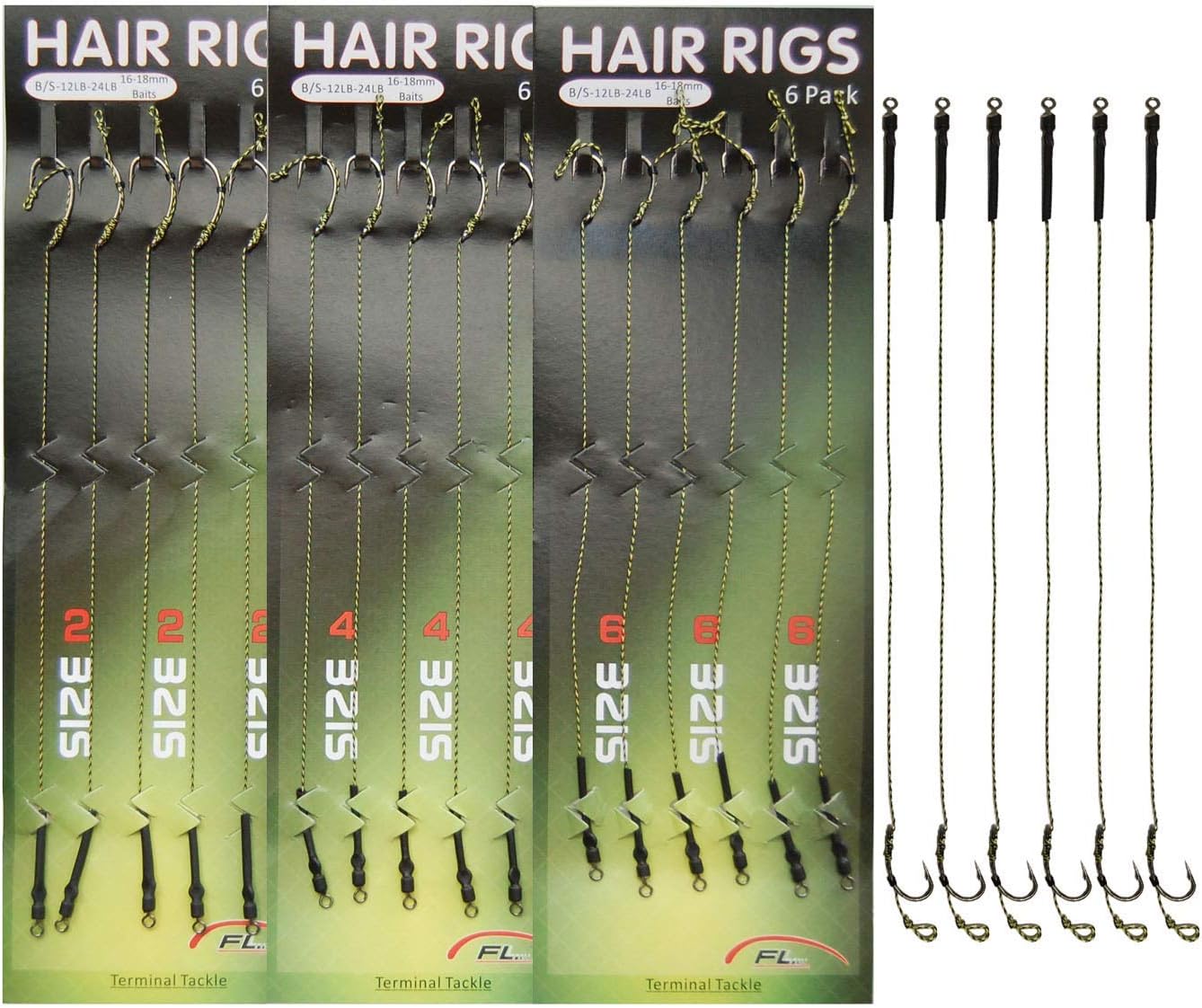Carp Fishing Braid Hair Rigs Size 2 4 6 Braided Thread Line 8245 Curve