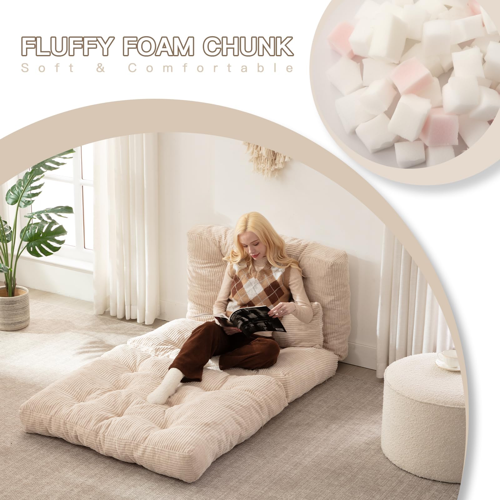 Amazon｜折りたたみ式ソファベッド ツイン/フルフロアソファ 大人用