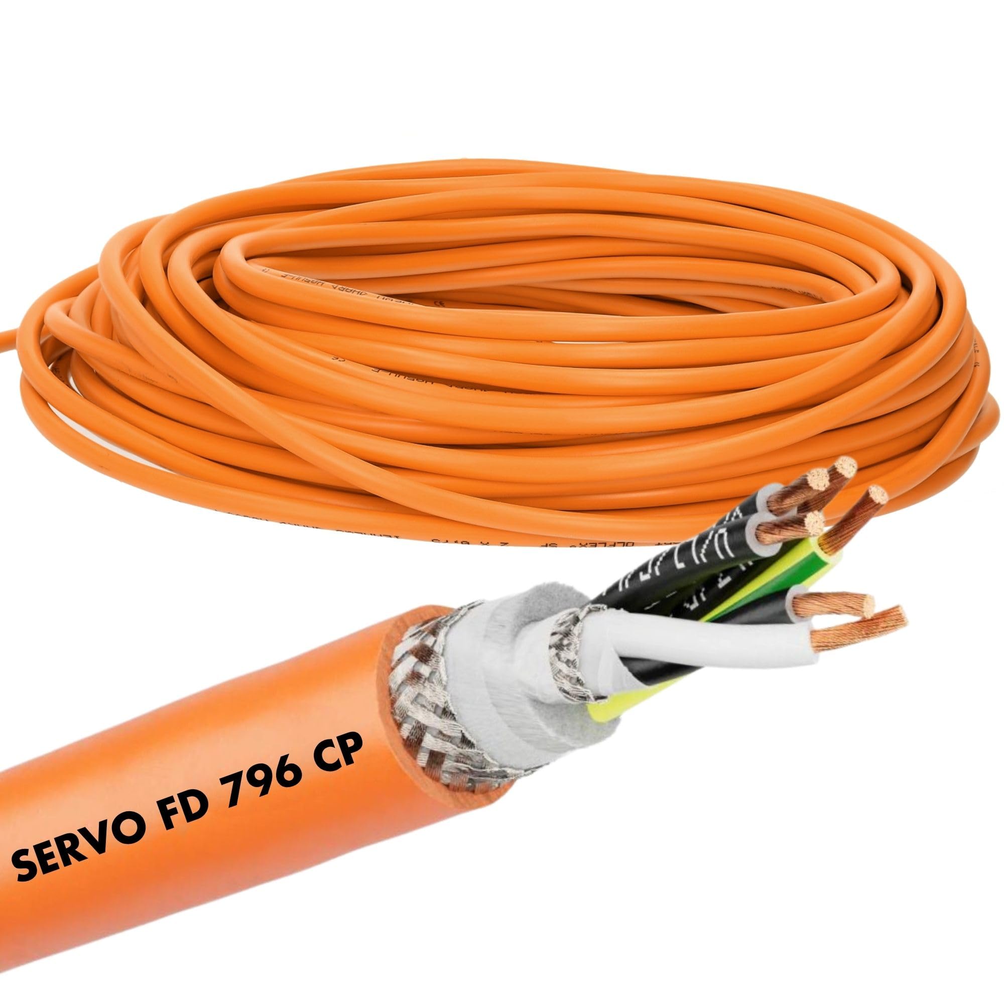 Lapp 0027961 Ölflex Servo FD 796 CP Câble Blindé PUR Flexible 4G4+(2x1,5) | Fil en polyuréthane sans halogène pour chaînes de remorquage, résistant aux huiles, 0,6/1 kV, compatible servomoteurs