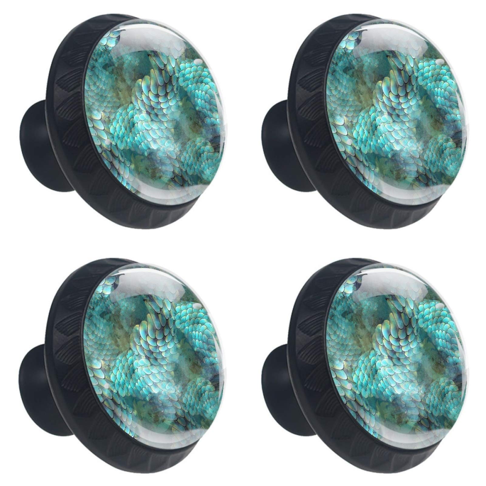 Boutons de tiroir en verre et poignées de meuble sirène pour armoire et placard de cuisine