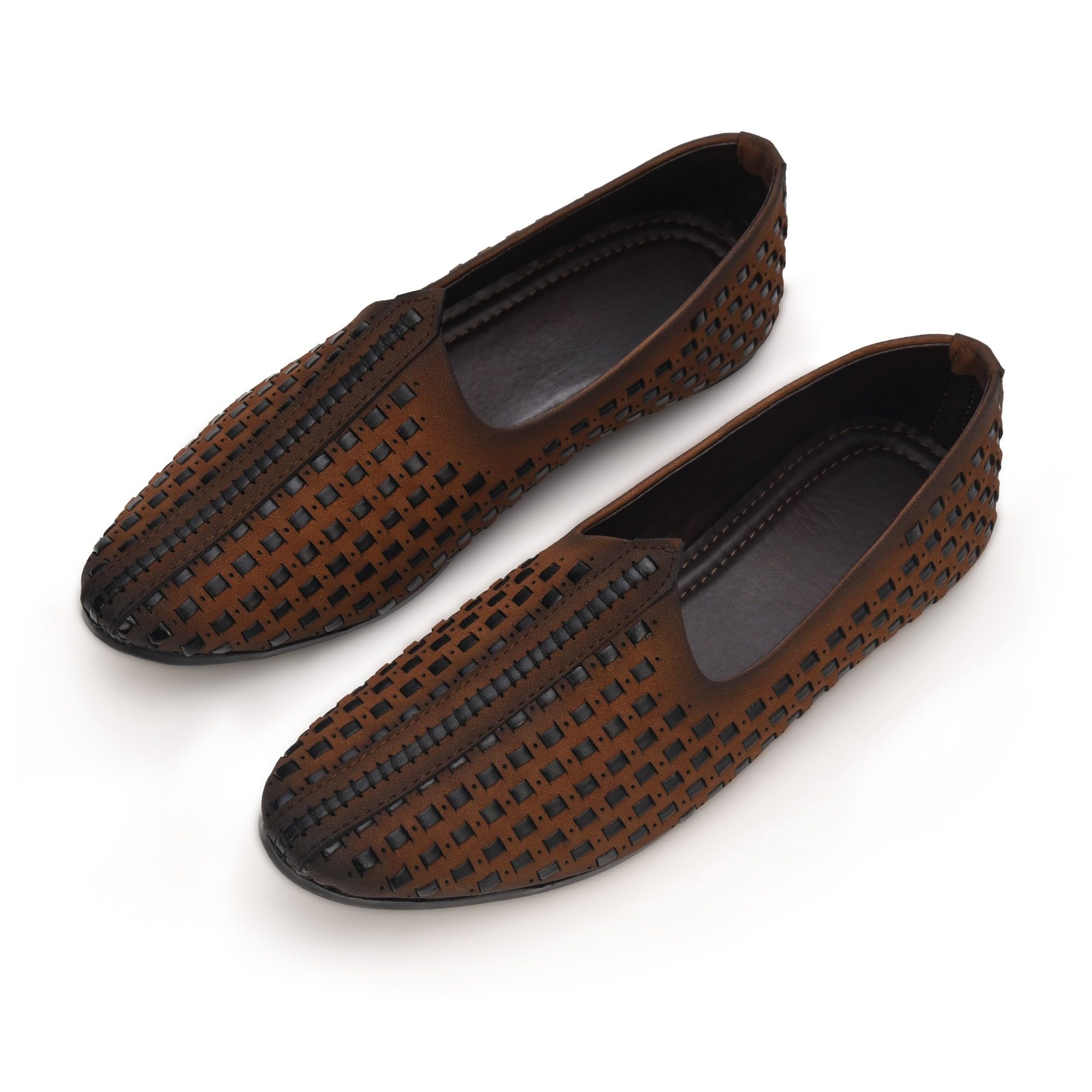 Men’s Vegan Leather Ethnic Juttis for Kurta, Sherwani Breathable Slip-On Mojari | Stylish & Comfortable Handcrafted Ethnic Footwear for Men | Durable Soft Sole Shoes for Man-image-27