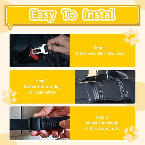 Miniatura 5 de Asiento de automóvil para perros grandes de menos de 100 libras o 2 perros medianos, cómoda cama para asiento trasero, totalmente desmontable y