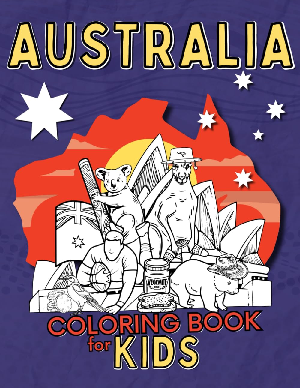 Australia! Coloring Book: Funny Colouring Book for Kids packed with Australian Facts and Symbols