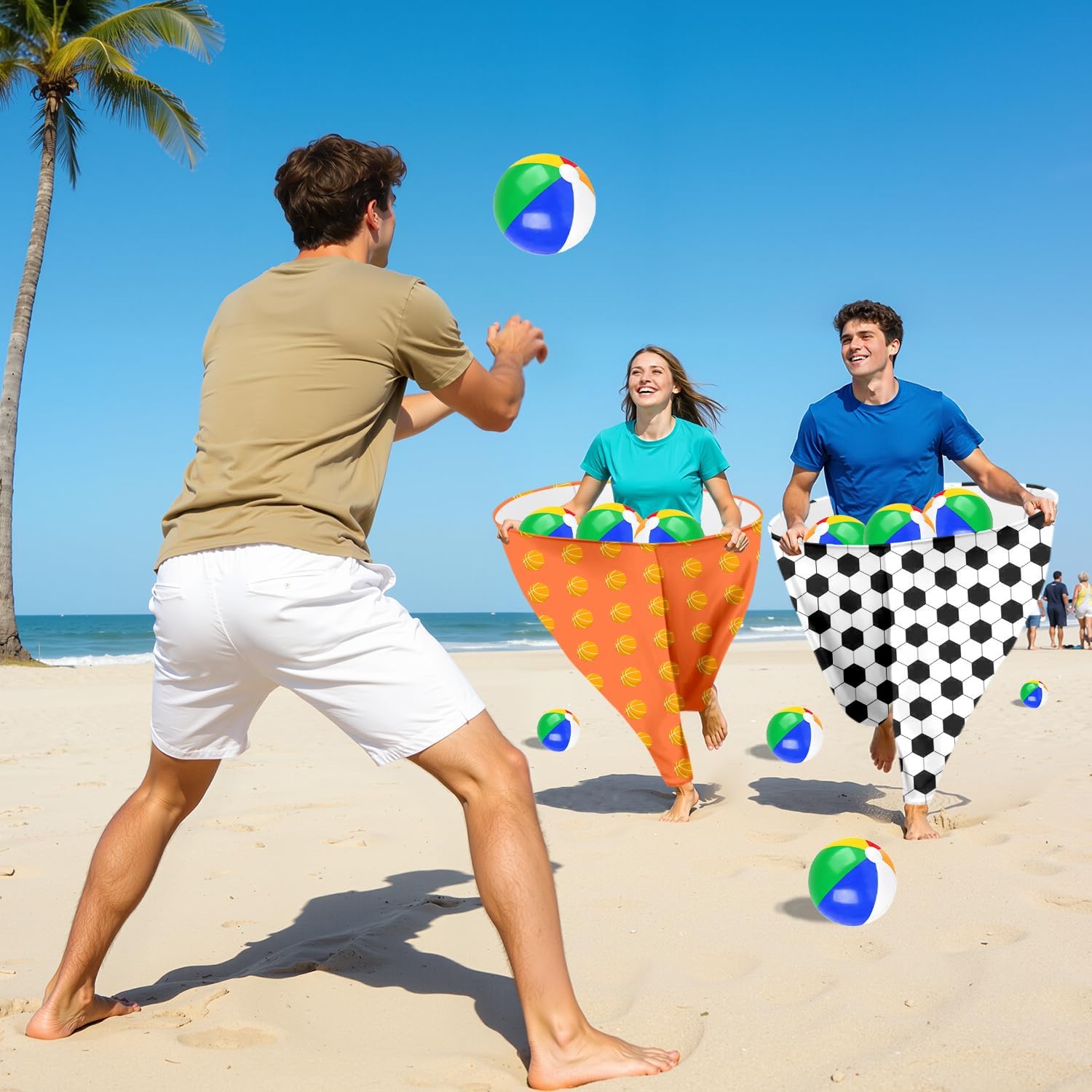 Granny Pants Yard Game, Granny Pants Outdoor Game of Bouncy Balls & 1 Air Pump（Random Color）, Granny Pants Game Big Pants Beach Ball Game for Adults and Family Entertainment Group Activities