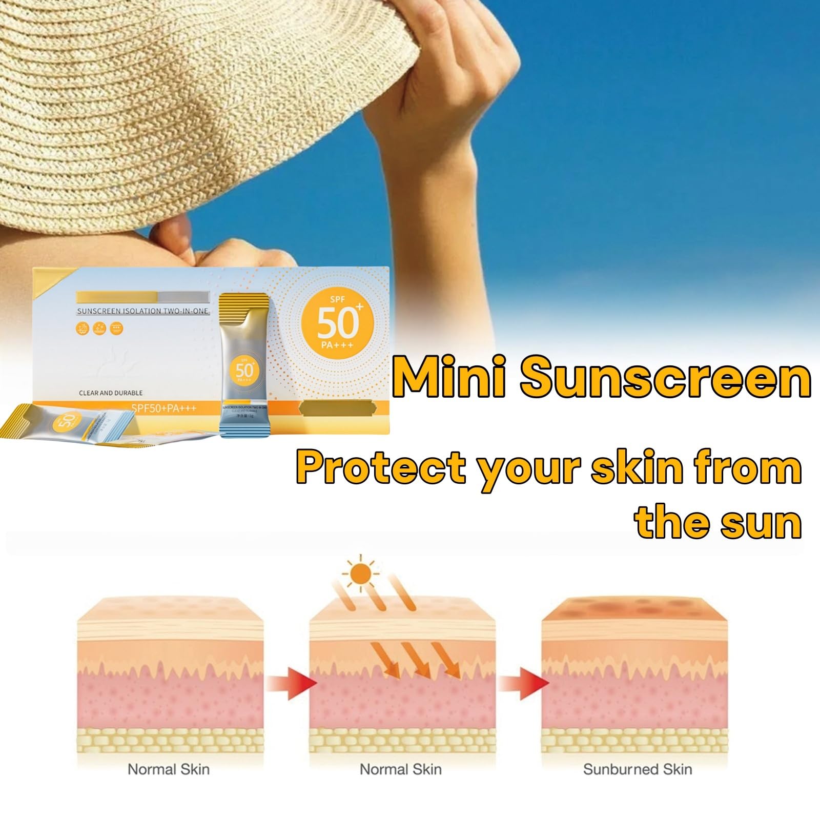 50 Pack Mini Sunscreen Travel Size Spf 50+,Ultra Light Protetion Mini Sun Cream,Sunscreen Spf 50 Face,Waterproof Sunscr/een,Su/n Protection in Travel Size,Mini S/un Cre/am,Sun Cre/am Sp/f 5/0 - Image 4