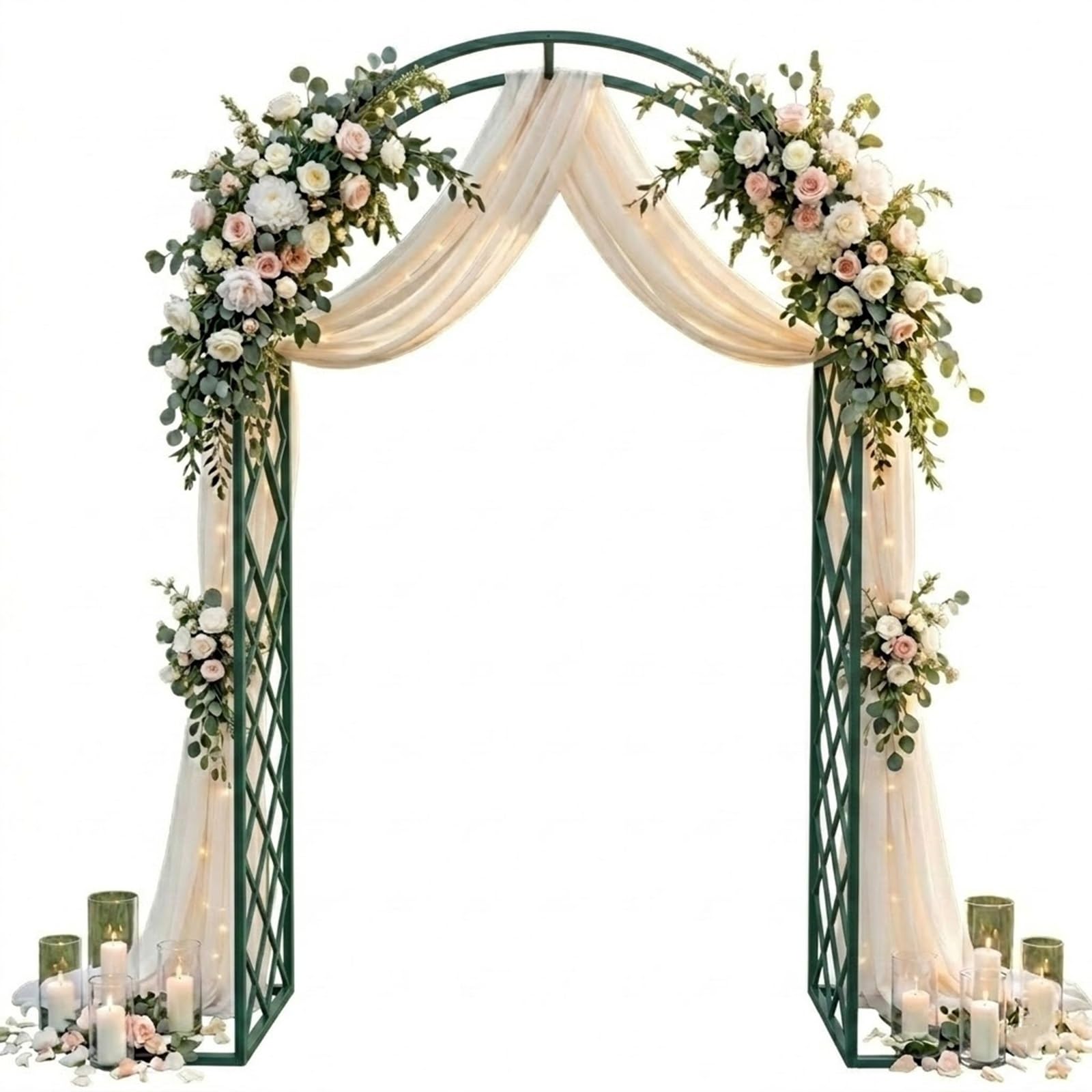 Traliccio ad arco da giardino in metallo resistente, per piante rampicanti, supporto per piante da esterno, supporto per patio, decorazione per feste di nozze
