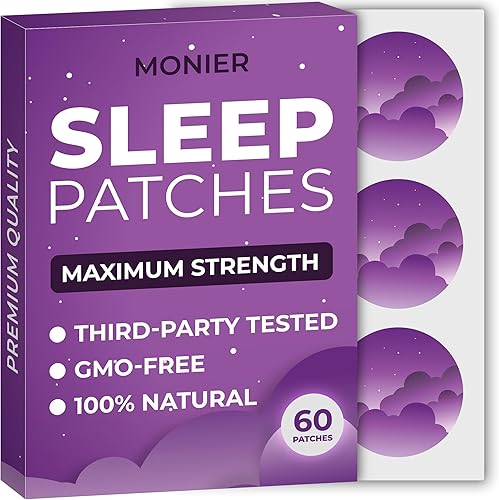 MONIER Parches de sueño para adultos extra fuertes  Parche de sueño fácil de aplicar con melatonina y valeriana  Relájate y despierta renovado