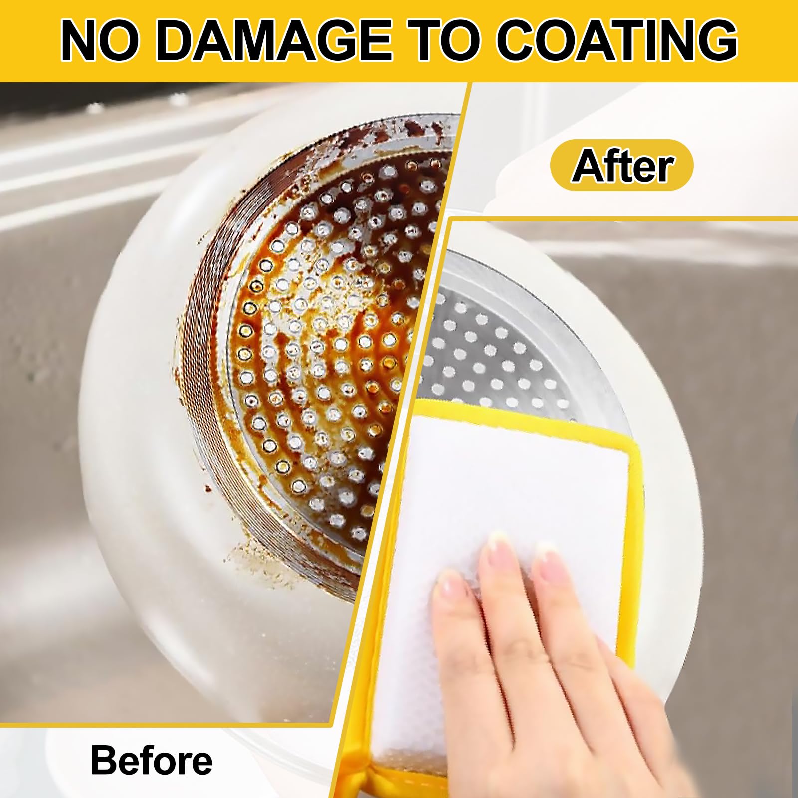 Washing Up Sponge, Double-Sided Kitchen And Bathroom Cleaning Pad, Non-Scratch Bowl Dish Dishcloth - Image 3