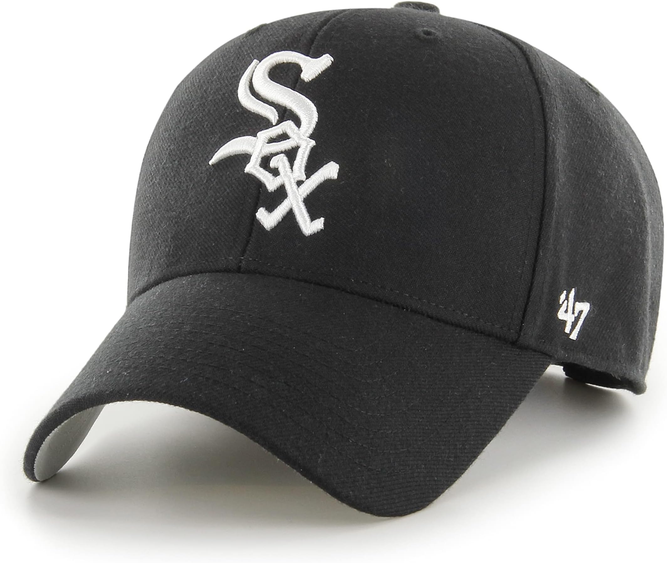 Chicago White Sox MLB MVP Unisex Baseball Cap, Adjustable, White Logo, Black