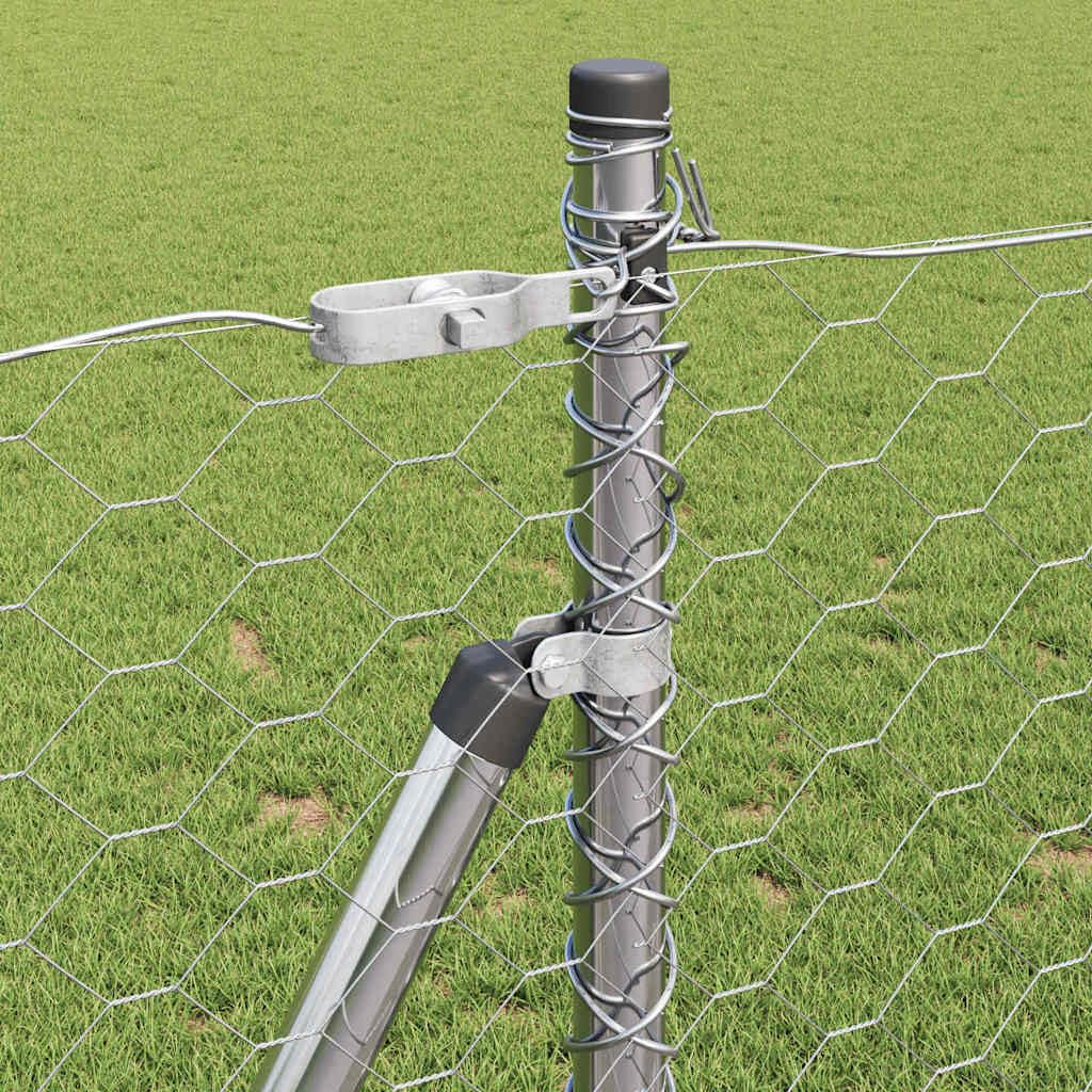 Genérico Poste de Valla Plateado 25 x 1 m (Malla de 50 mm) Acero-3353801