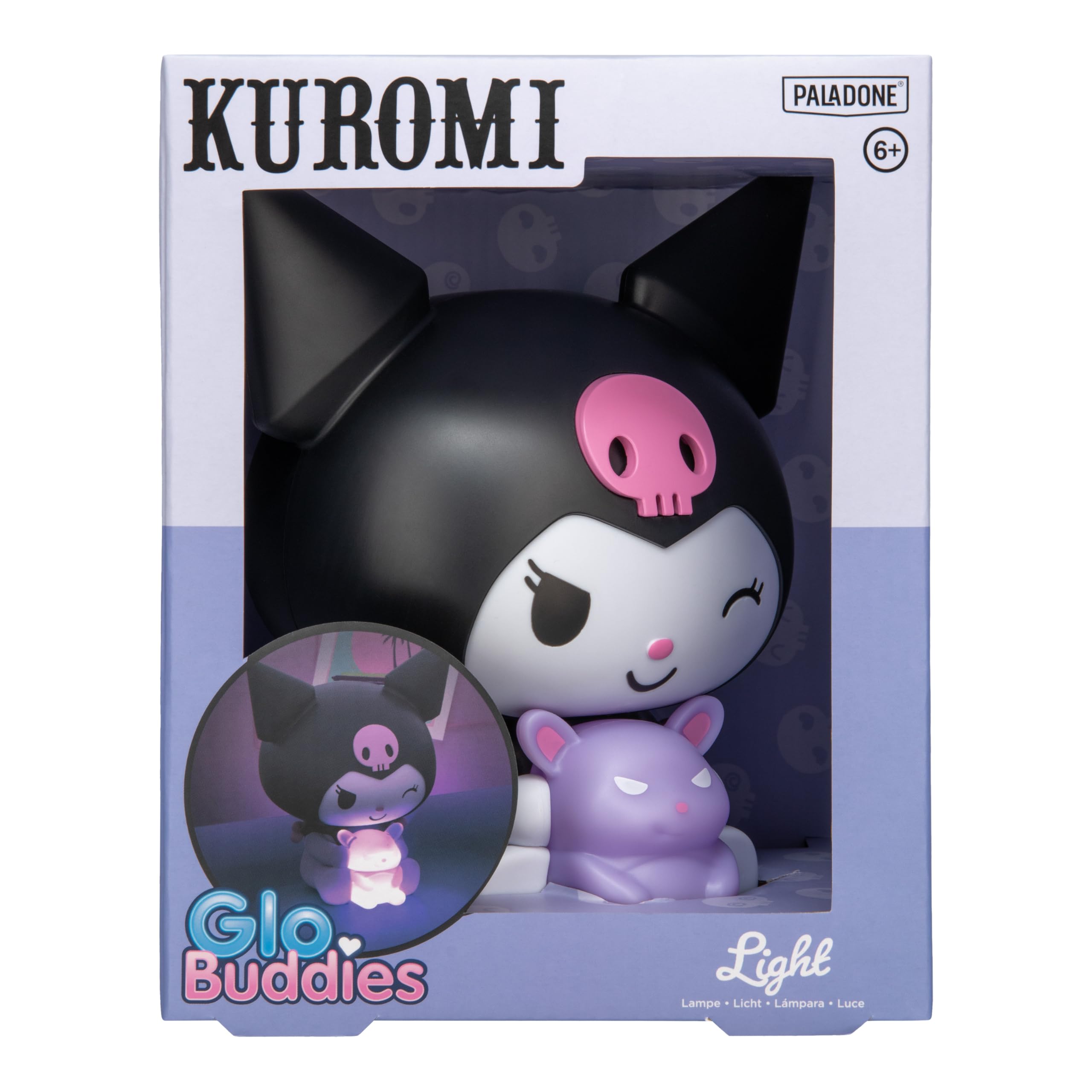 Paladone - Lampada notturna 3D Kuromi GloBuddies, alimentata a batteria, regalo per i fan di Hello Kitty, licenza ufficiale Sanrio