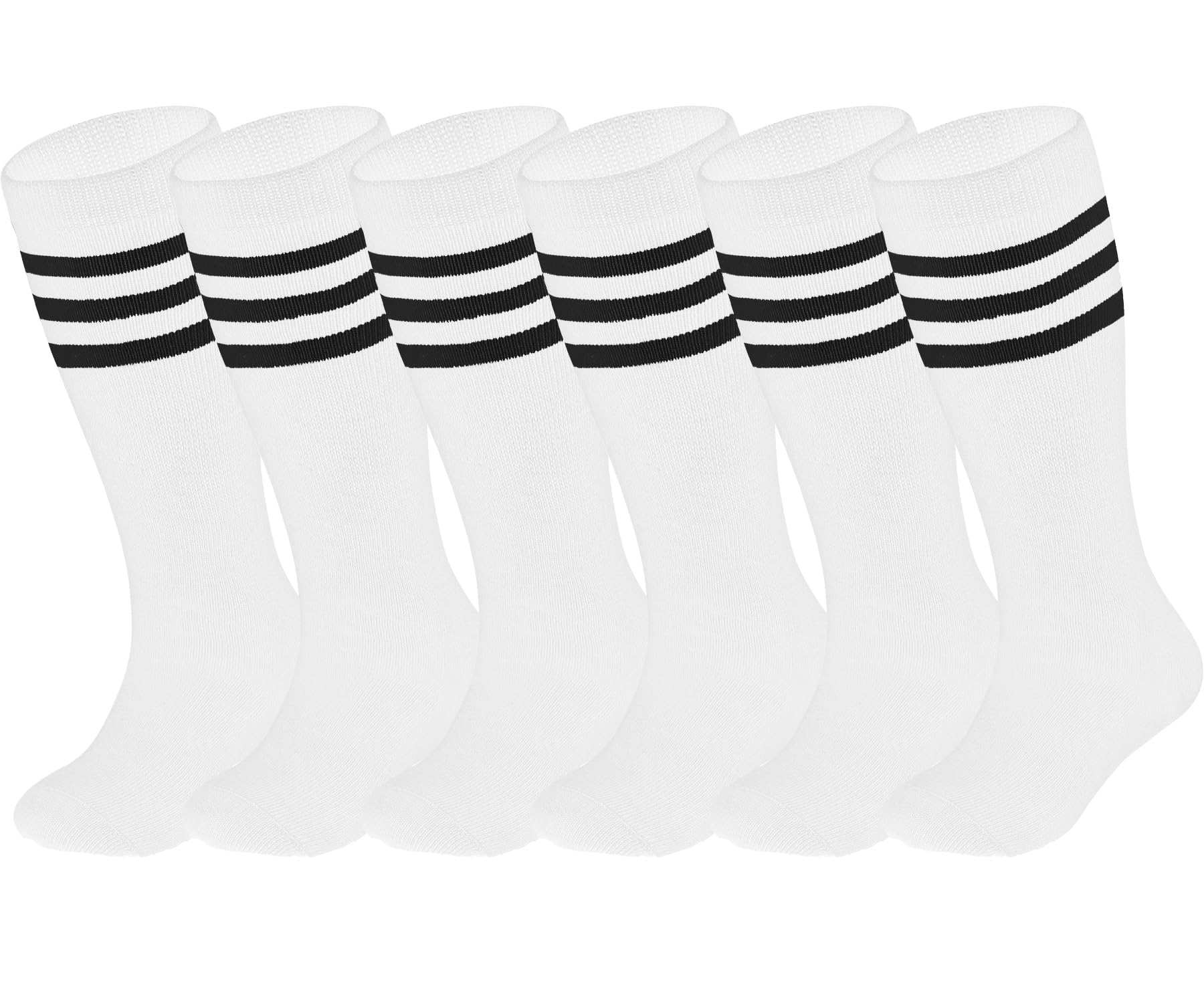 ENBAOHUI 3 Pack Toddler Knee High Socks - Boys &amp; Girls Soccer Socks, White 7-11T