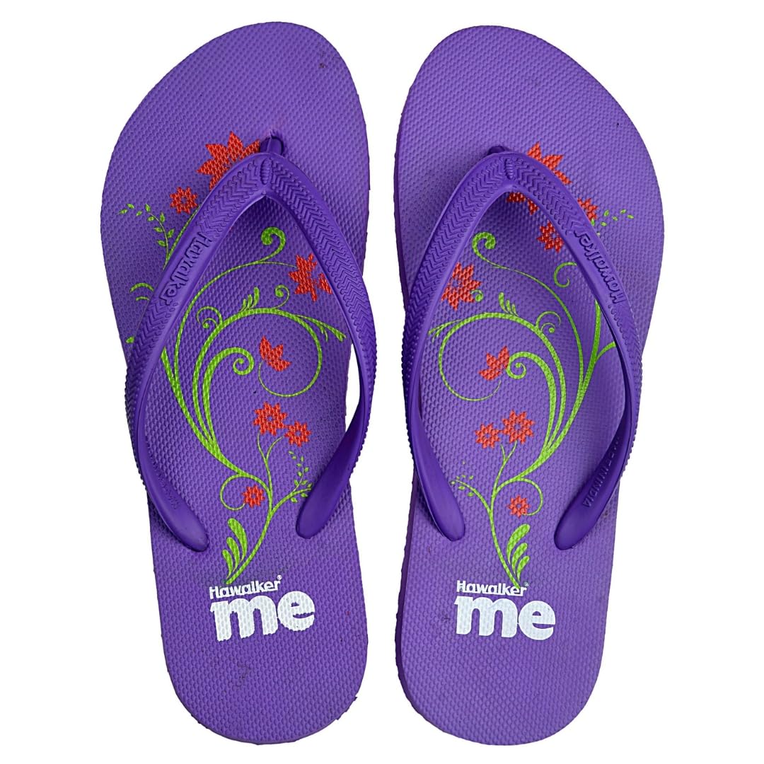 Hawalker Me Prime Women's Stylish Flip Flops Made with 100% Natural & Durable Rubber for All Weather | Comfortable Hawai Chappals | Regular Wear Slippers