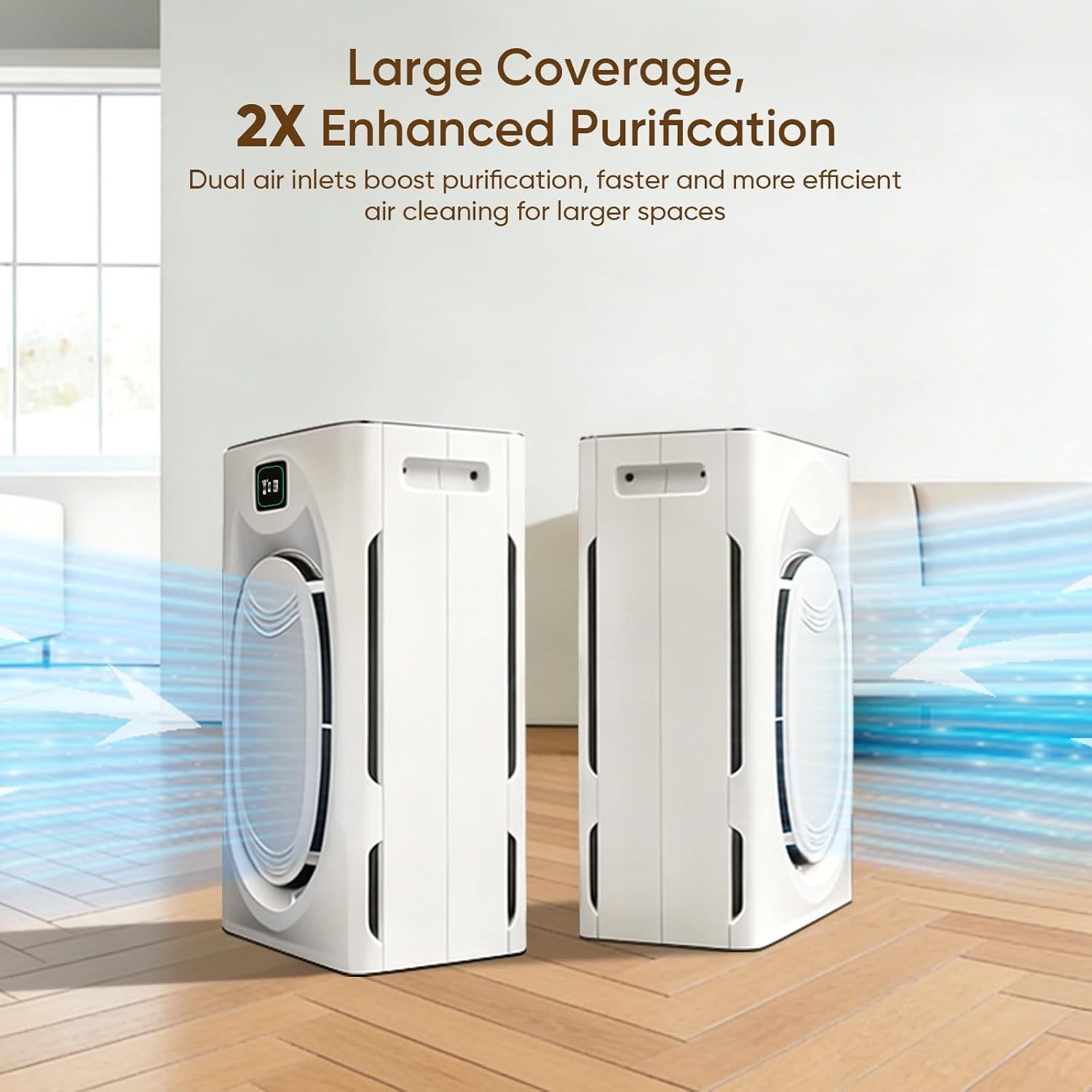 Air Purifier for Pets Home Up to 2500 Ft², Pet Air Purifier with Washable Double-Sided Filter & H13 HEPA, for Pet Hair Dander Odor Smoke Dust, PM2.5 Air Quality Monitor, Auto Mode, Smart WiFi