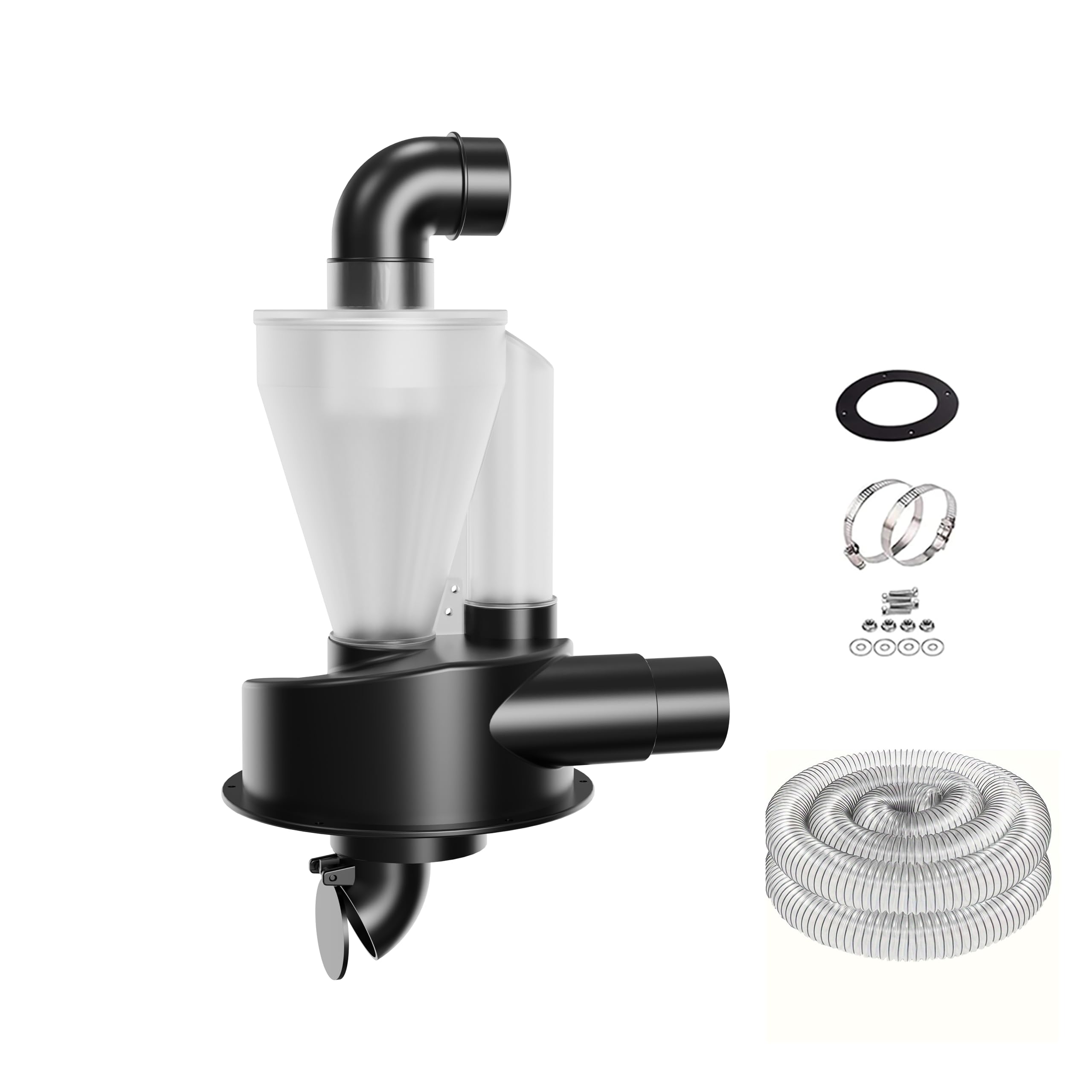 2.5'' New Upgrade Woodworking Double Filtration Cyclone Dust Collector DIY Turbocharged Filter Industrial Separator Collector Canister Dust Control System for Shop Vac Contractor Assistant