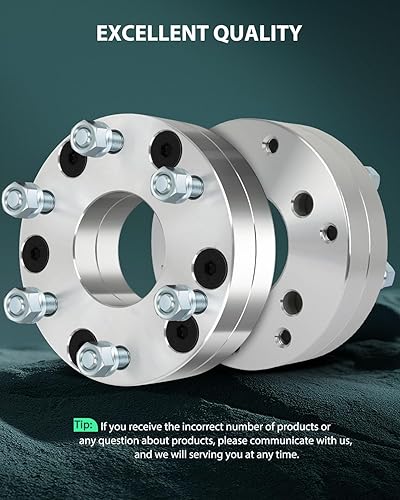Miniatura 6 de SCITOO 4 adaptadores de rueda de 5 x 4.5 a 6 x 5.5 pulgadas, orificios de 2 pulgadas, pernos de 2.913 in, espaciadores de rueda de 5 lengüetas, sin
