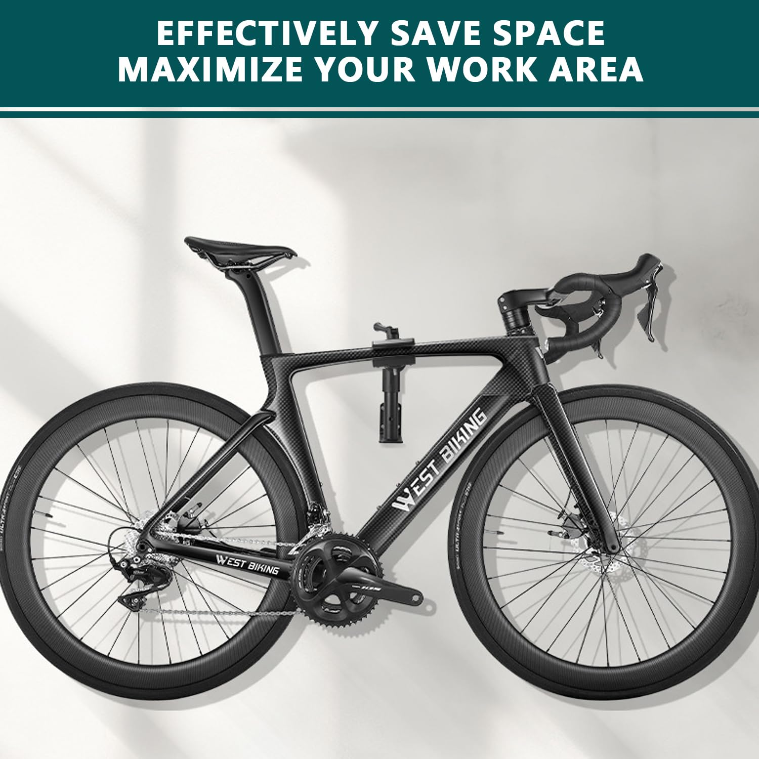 Supporto per Bicicletta 2 in 1 - Cavalletto da Officina e a Parete Regolabile in Acciaio al Carbonio, Leggero e Stabile per Bici da Corsa e Mountain Bike, Portata 40kg
