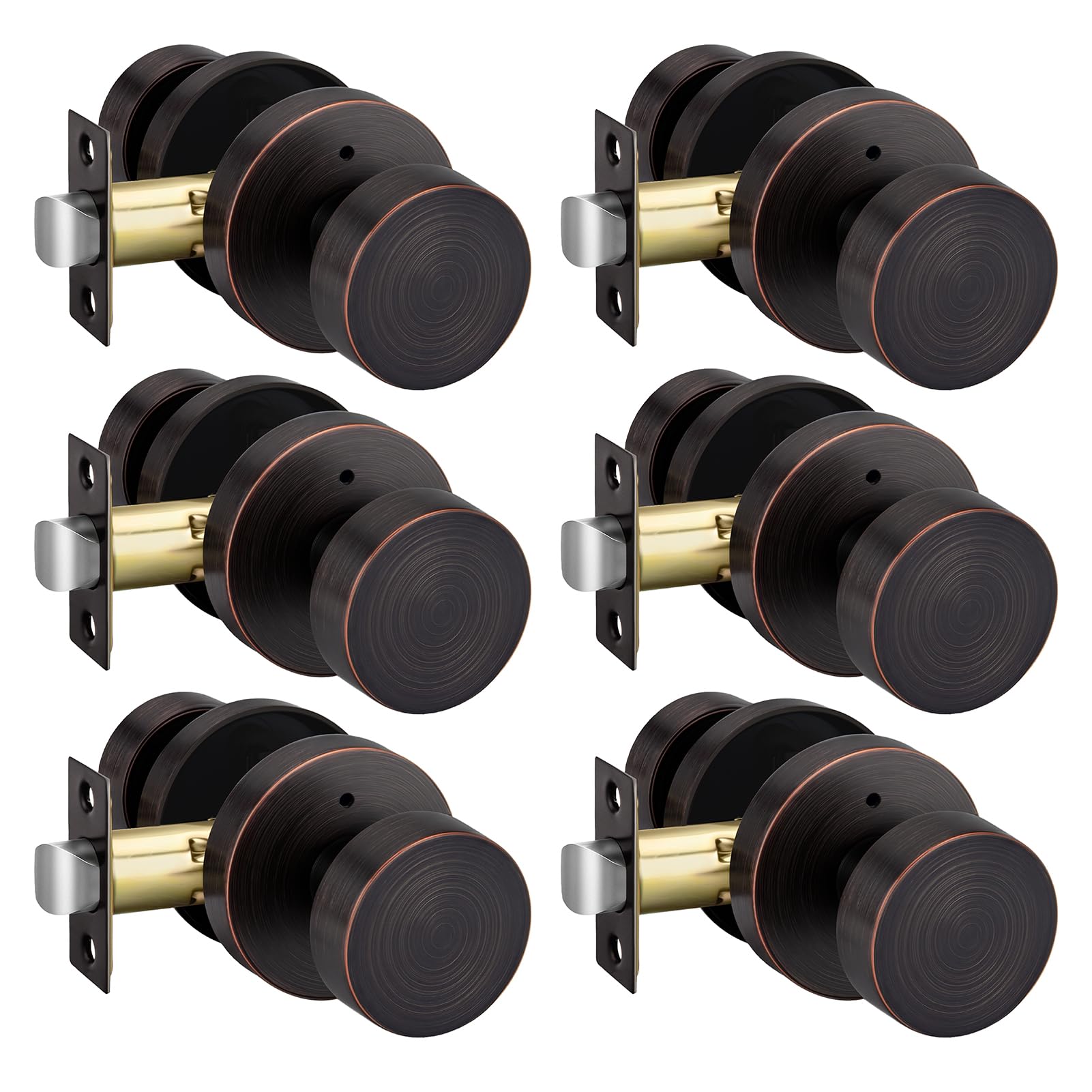 Haidms Oil Rubbed Bronze Door Knob Interior Privacy Door Knobs 6 Pack