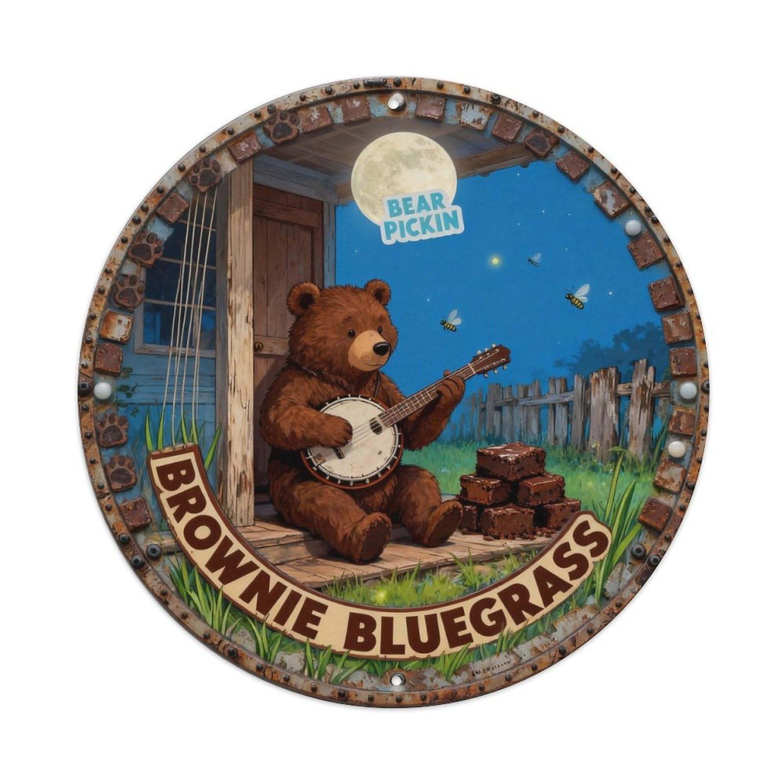 Brownie Bluegrass Sign Metal Tin Sign Plaque