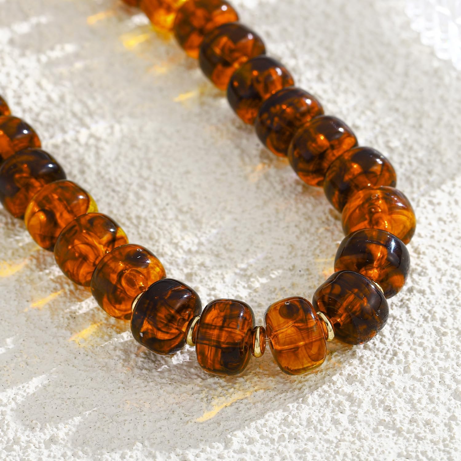 Chunky Beaded Necklace for Women Trendy Statement Big Colorful Resin Bead Choker Necklaces Summer Beach Boho Charm Jewelry Cute Gifts for Love - Image 6